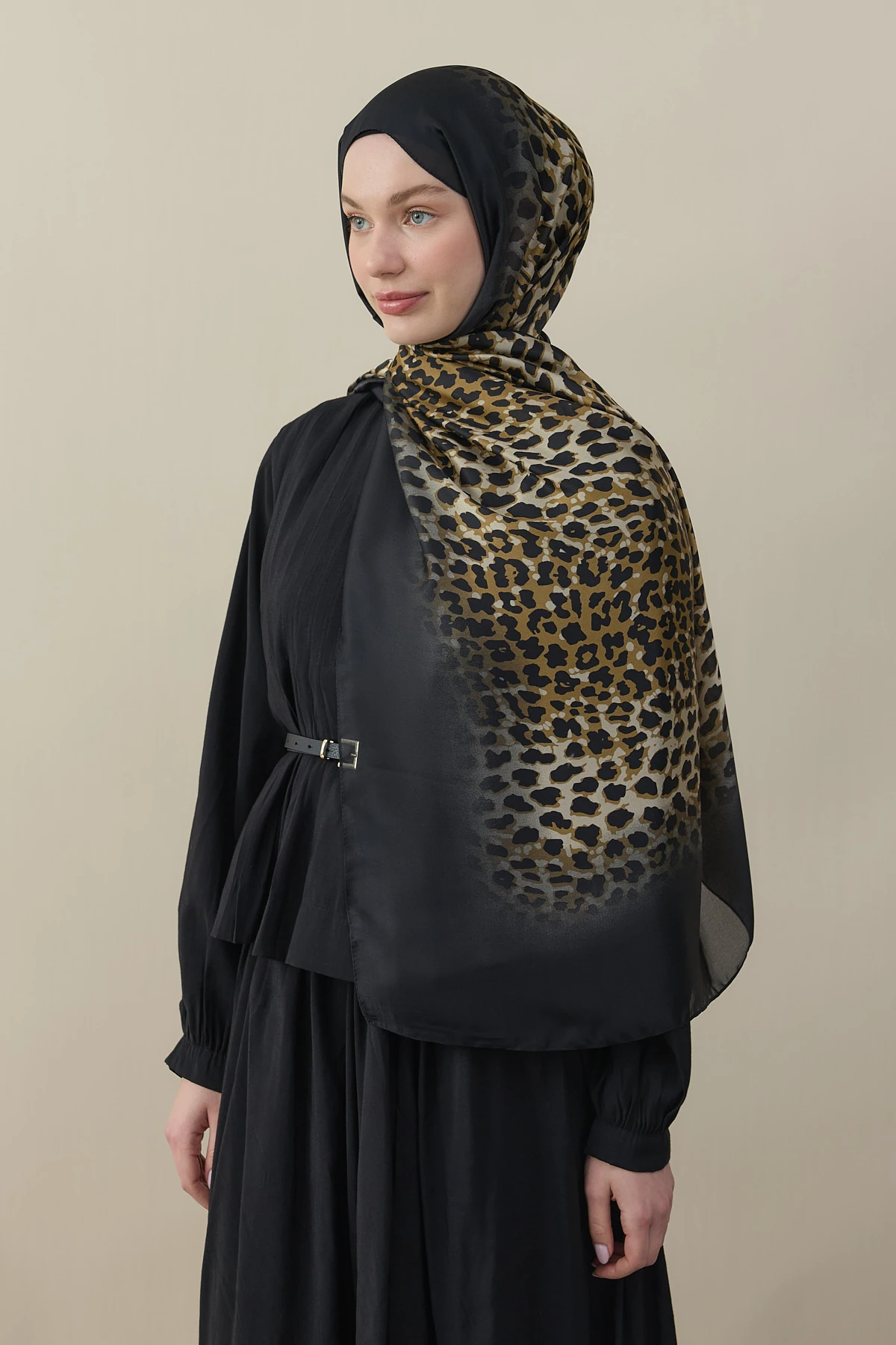 Degrade Leopar Desen Şal