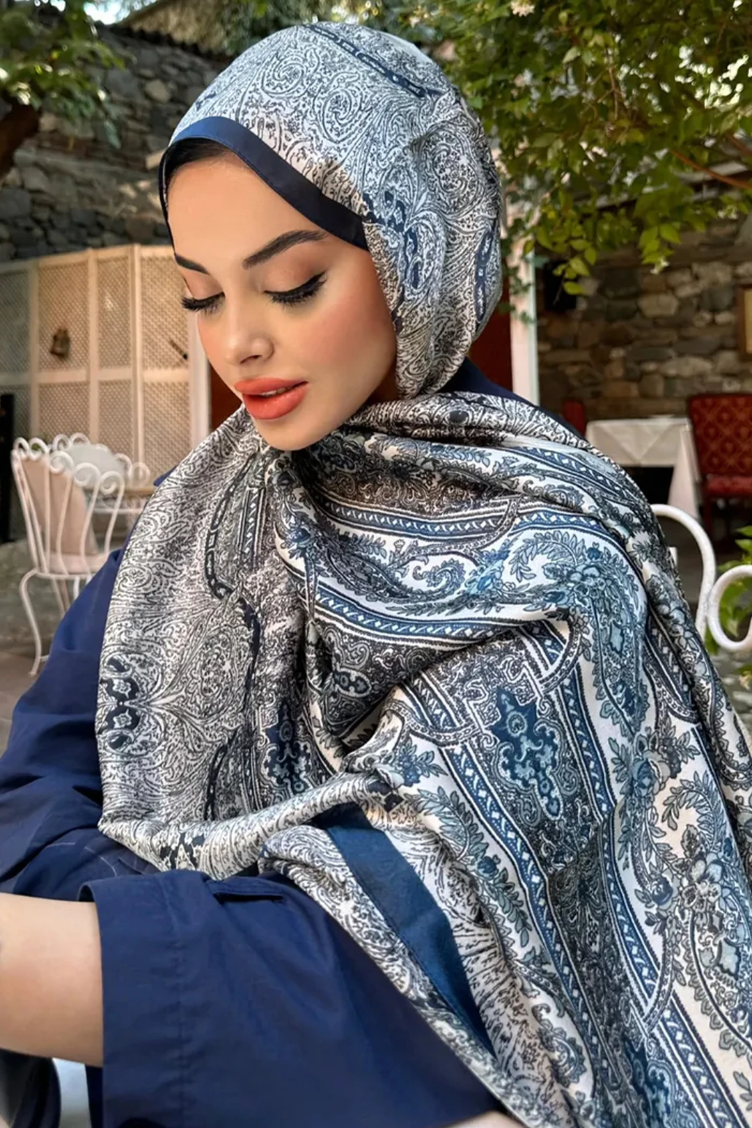 Etnik Desen Vual İpek Şal