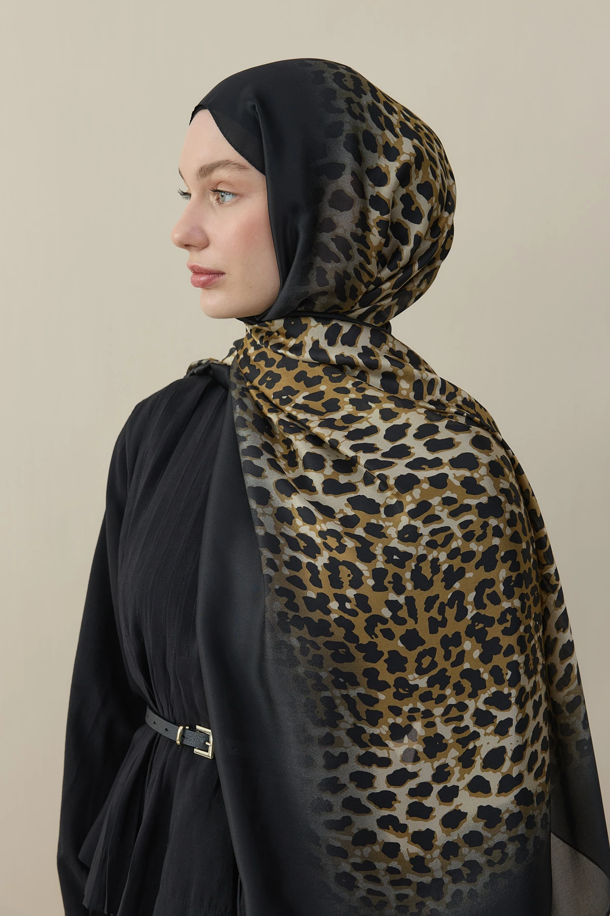 Degrade Leopar Desen Şal