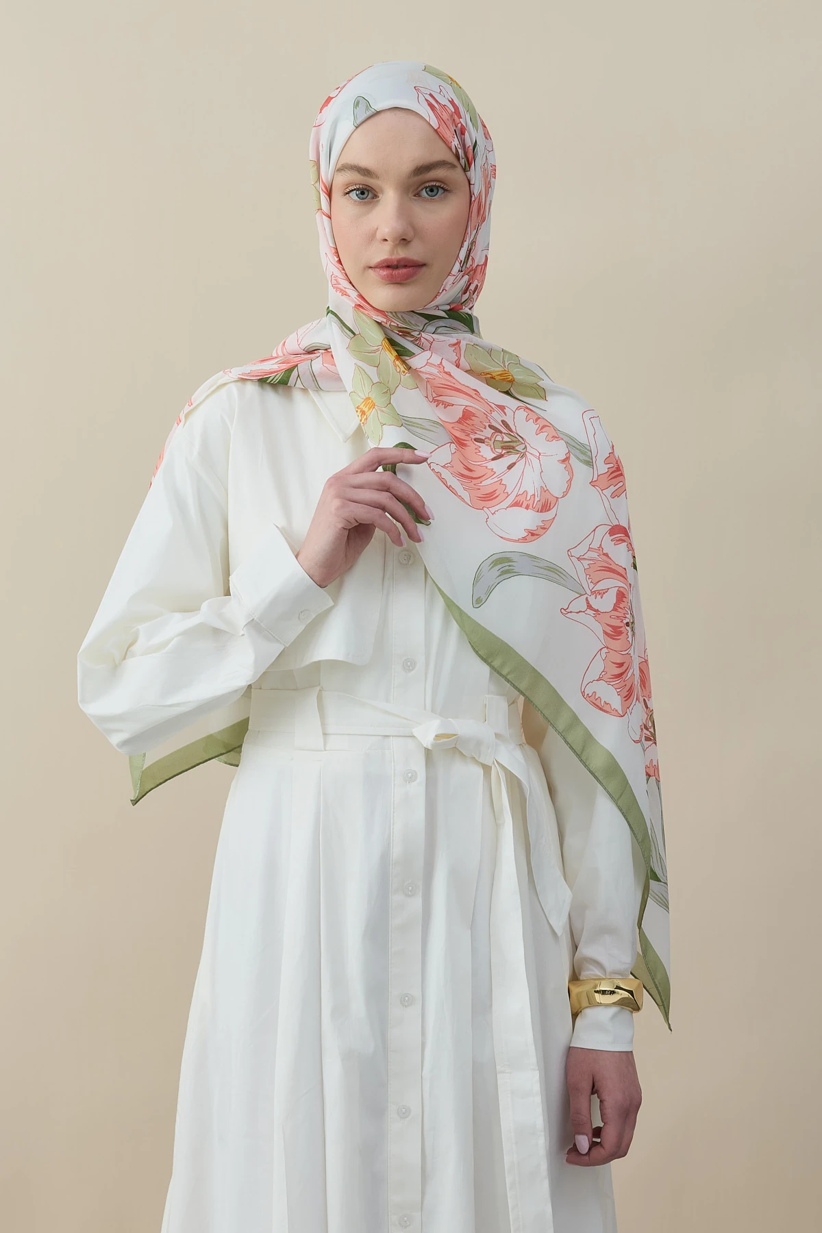 Blossy Vual İpek Şal