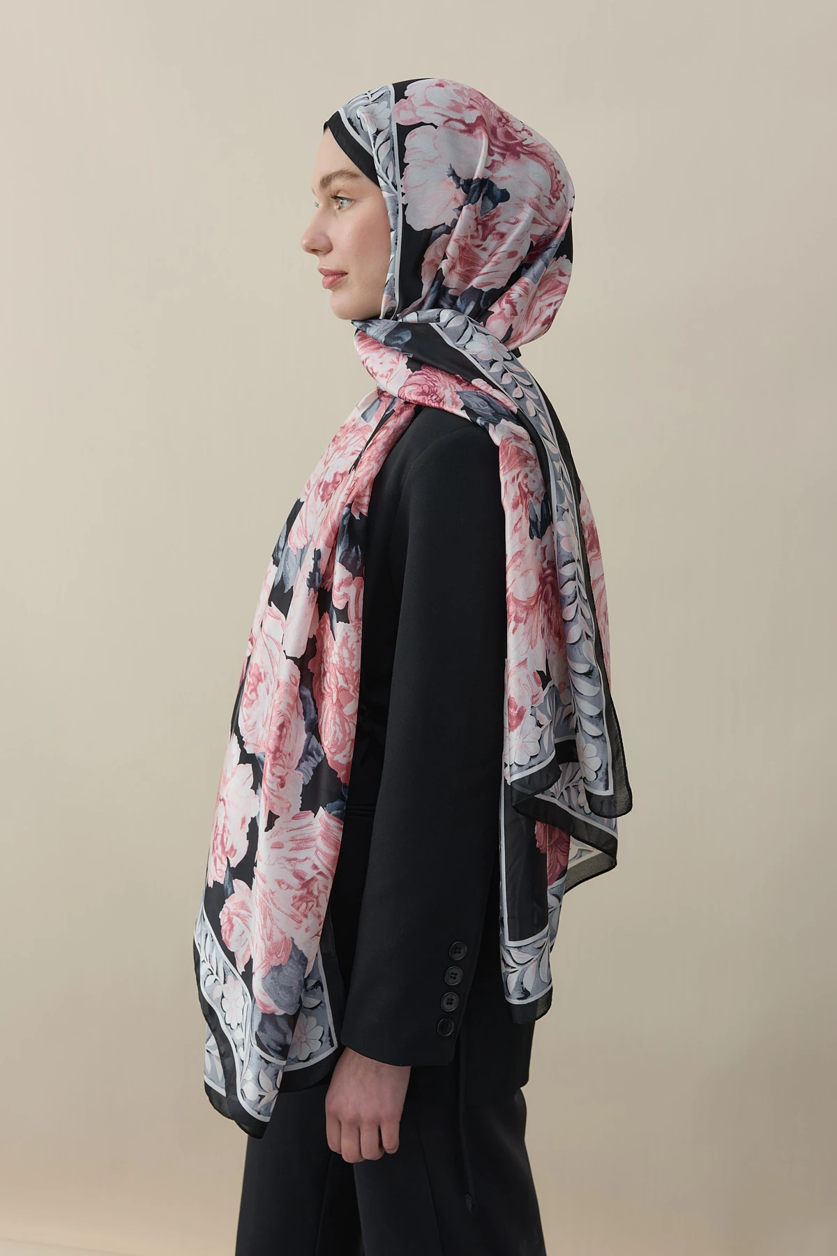 Gül Desen Vual İpek Şal