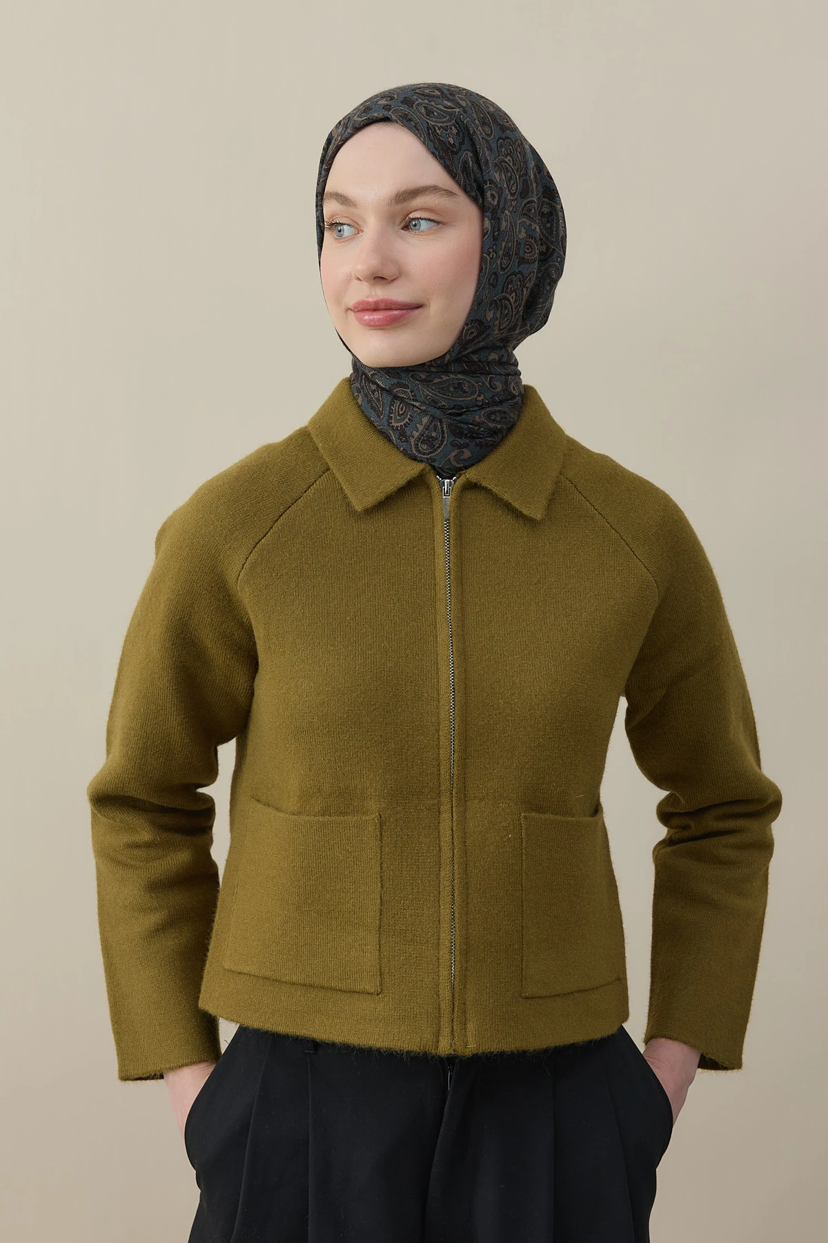 Badem Desen Yün İpek Şal