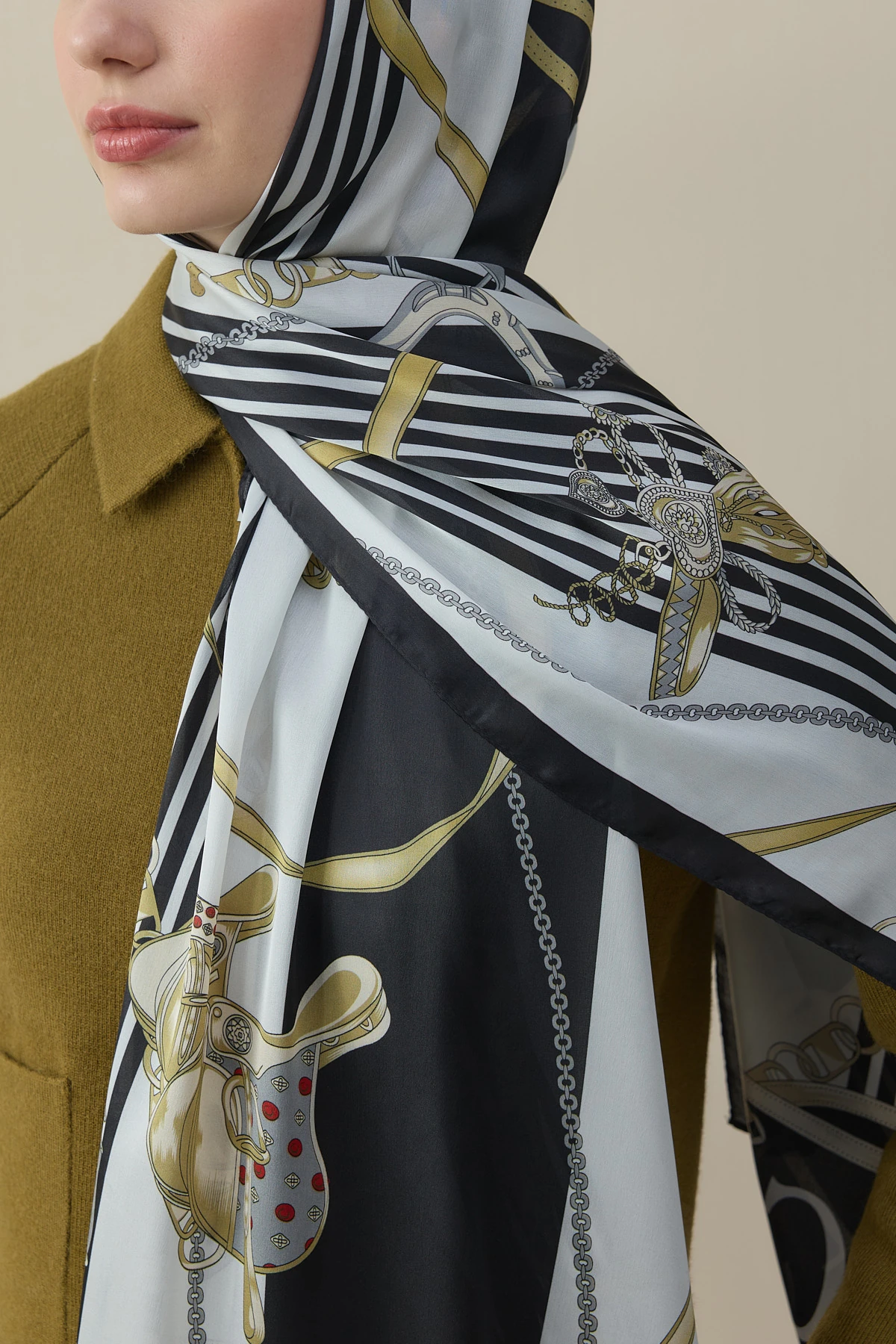 Chain Garden Vual İpek Şal