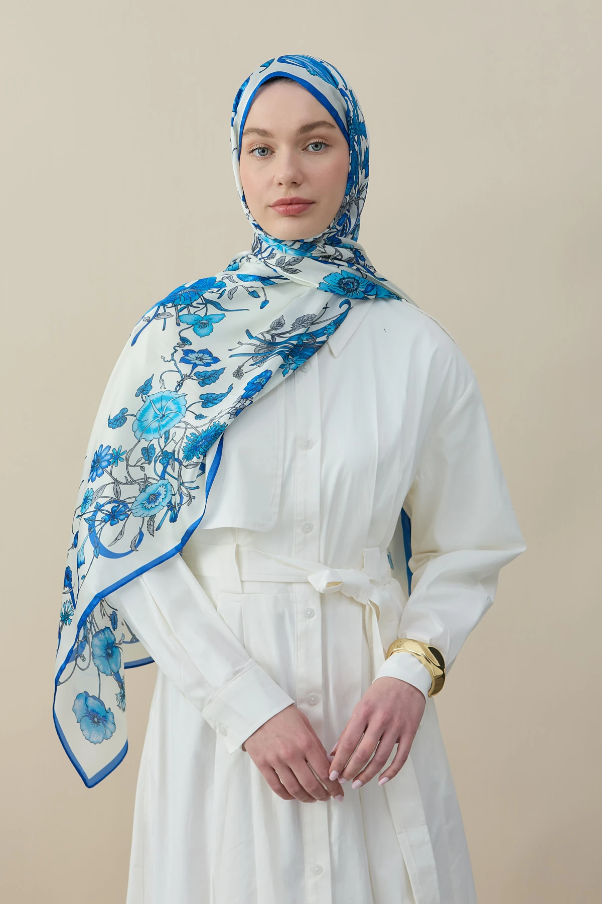 Flora Luxe Vual İpek Şal