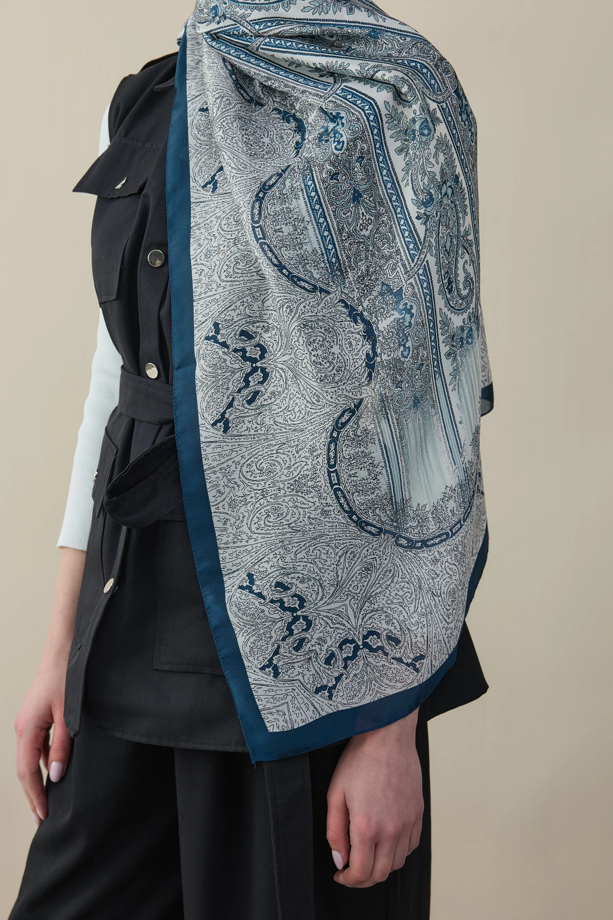 Etnik Desen Vual İpek Şal