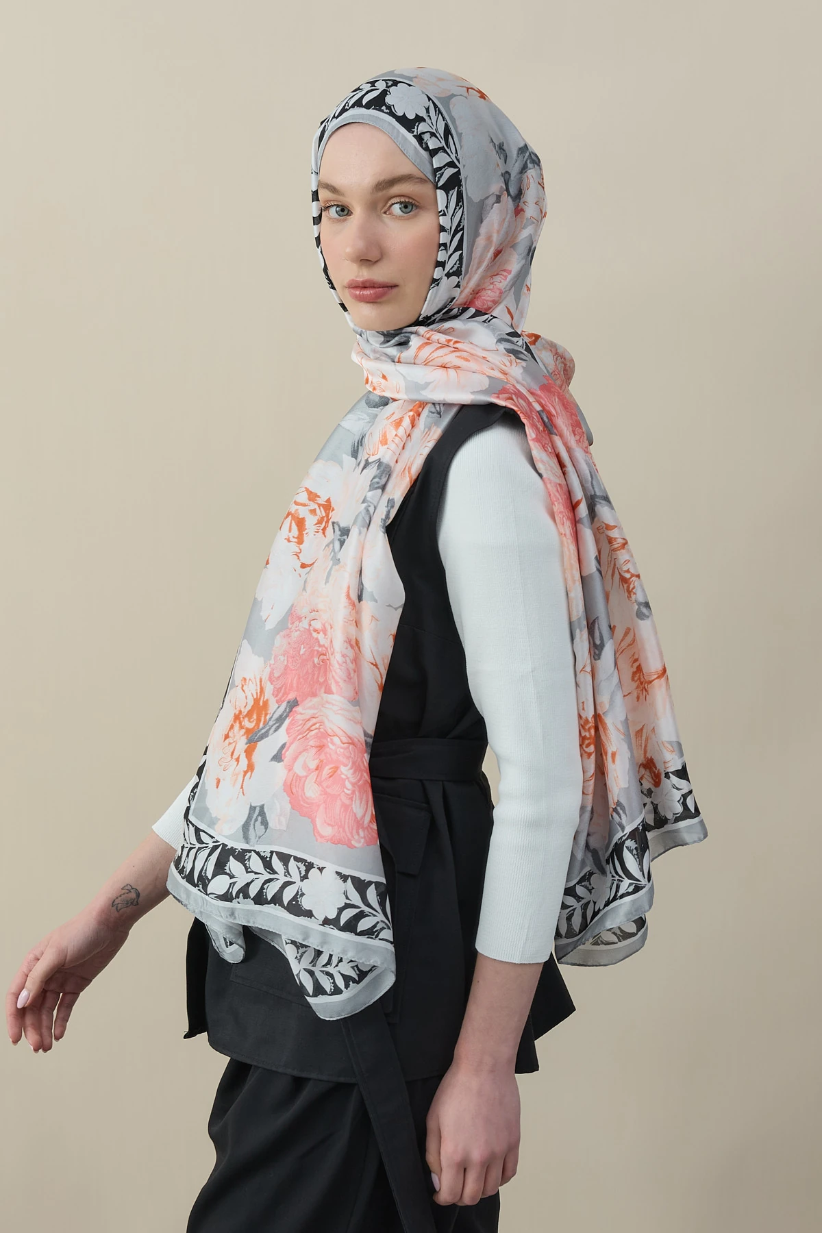Gül Desen İpek Vual Şal