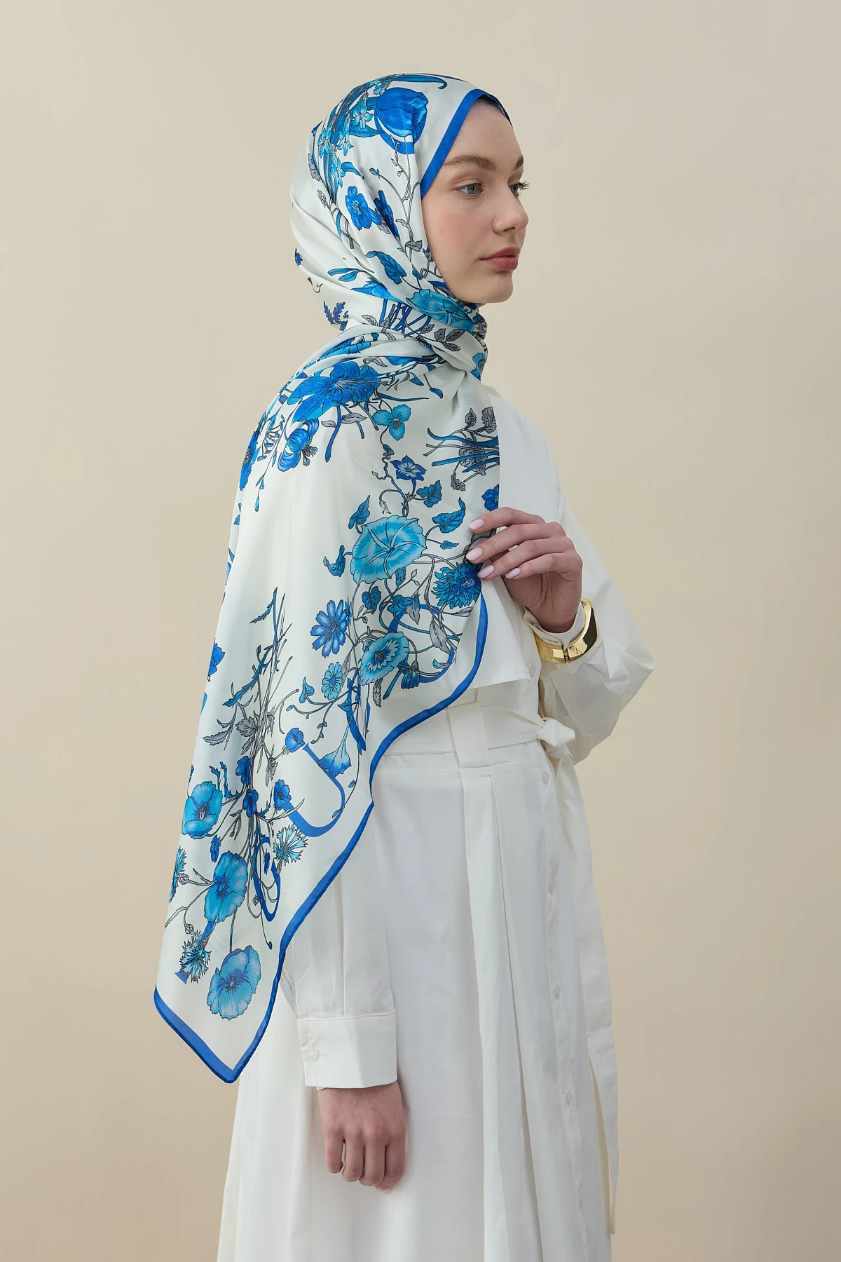 Flora Luxe Vual İpek Şal