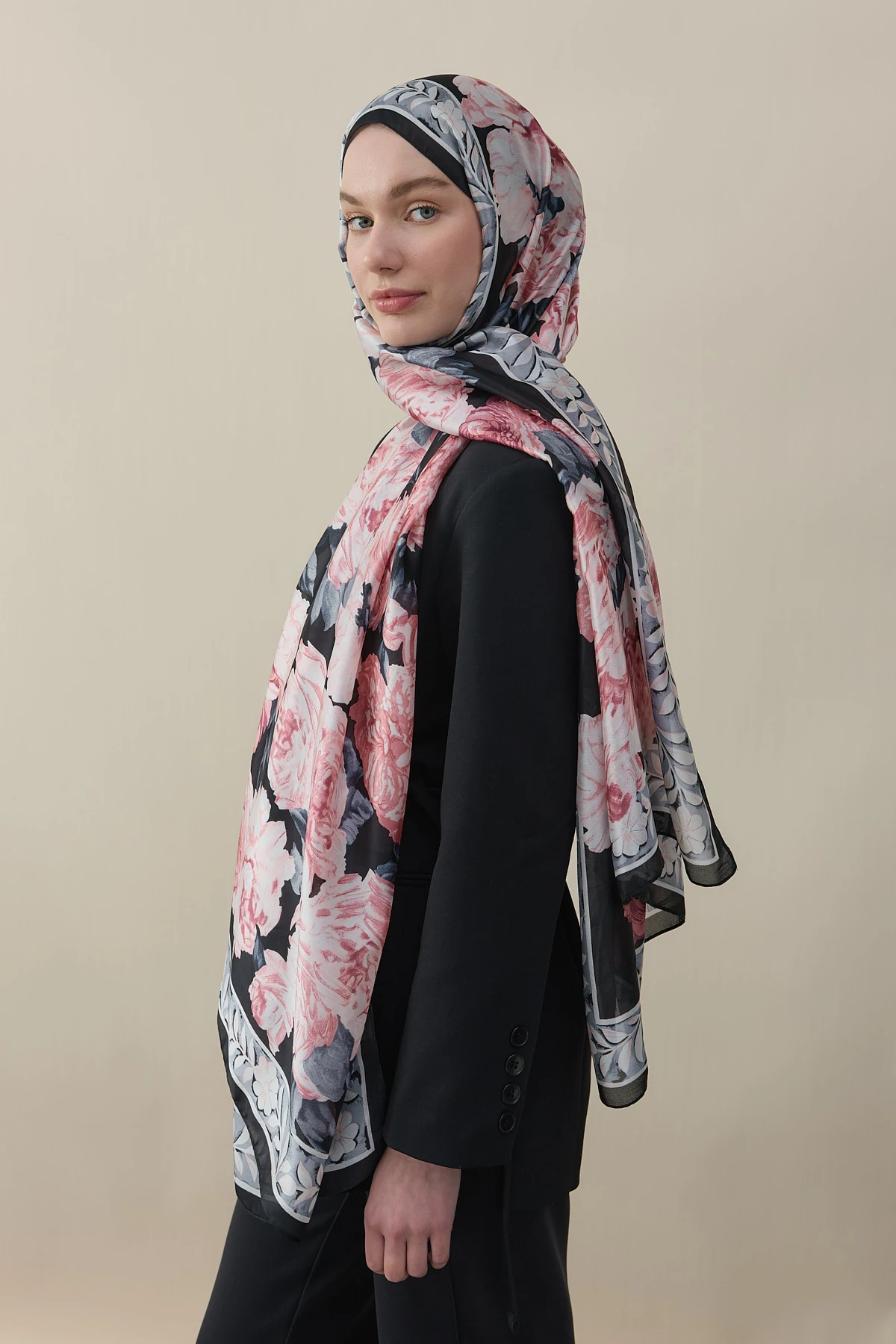 Gül Desen Vual İpek Şal