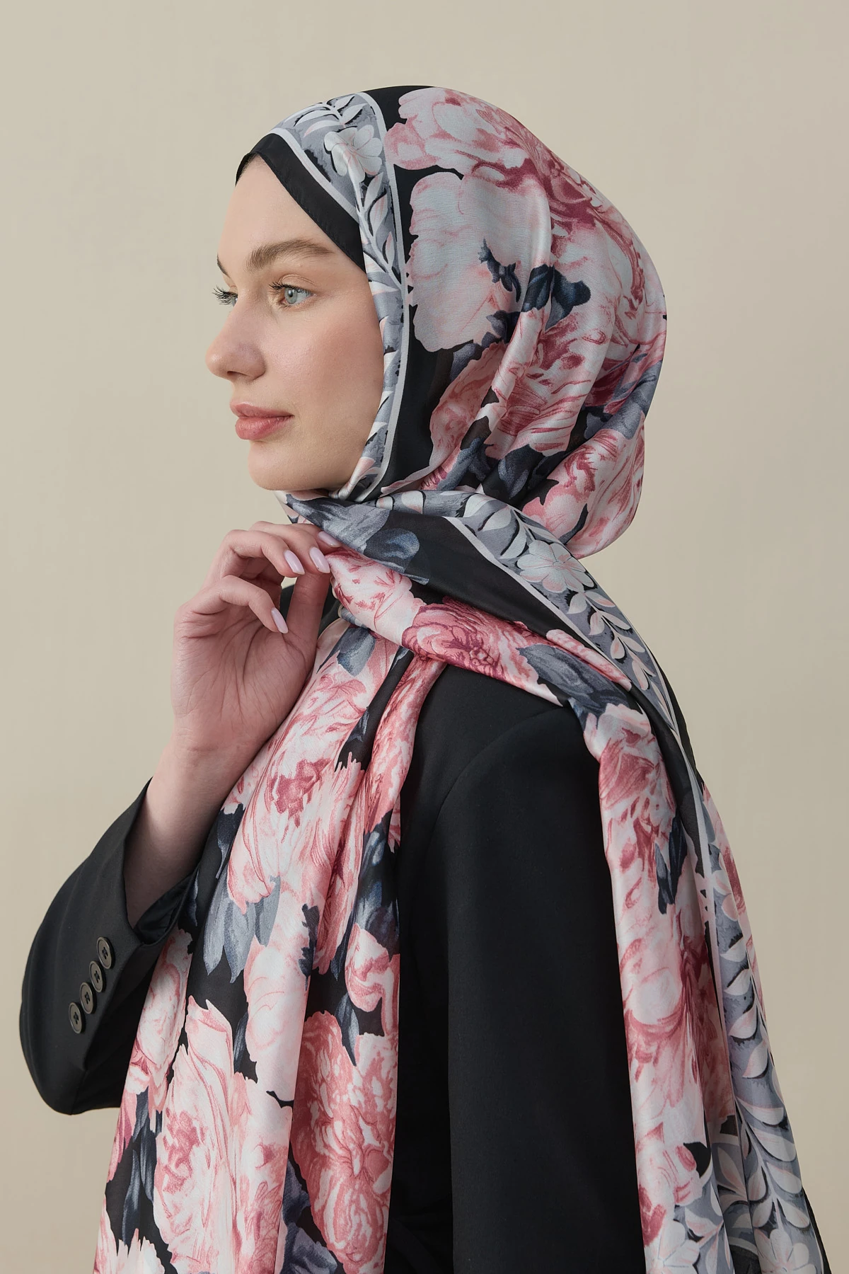 Gül Desen Vual İpek Şal