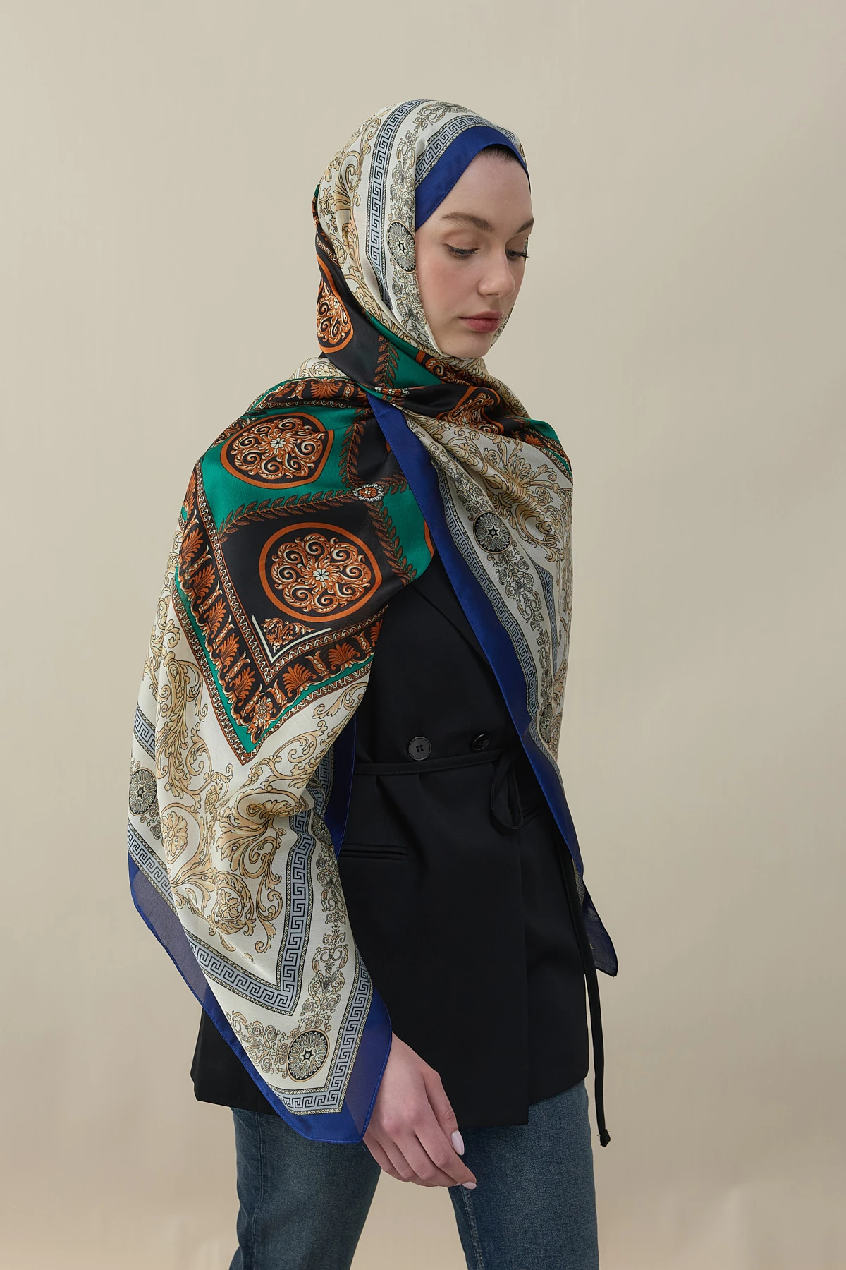 Varok Desen İthal Şal - Zümrüt