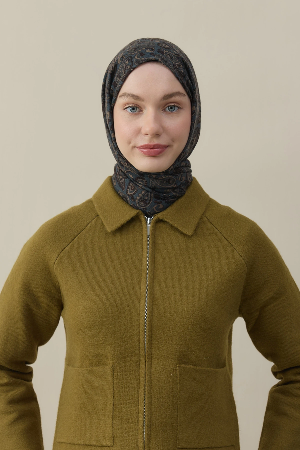 Badem Desen Yün İpek Şal