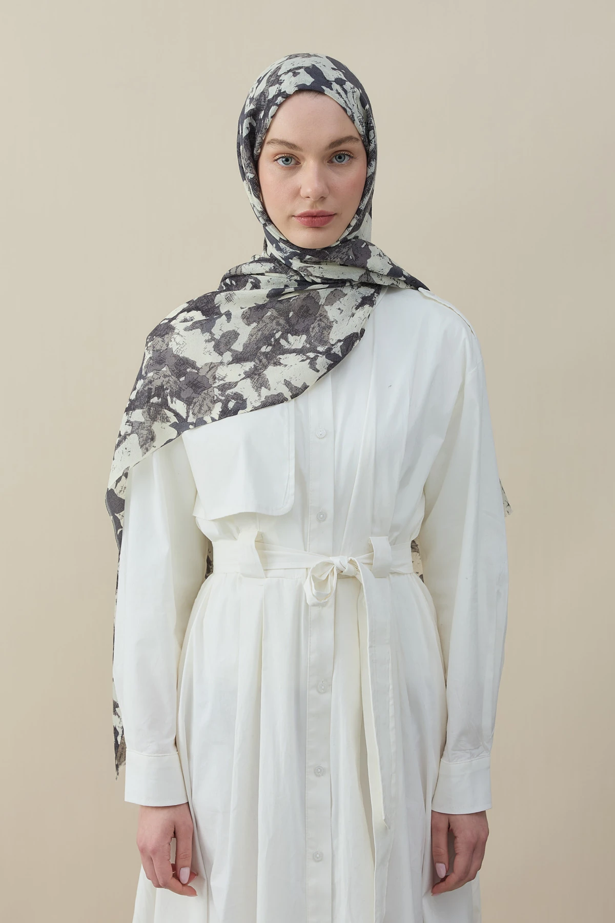 ColorSplash Yün İpek Şal - Gri Tonları