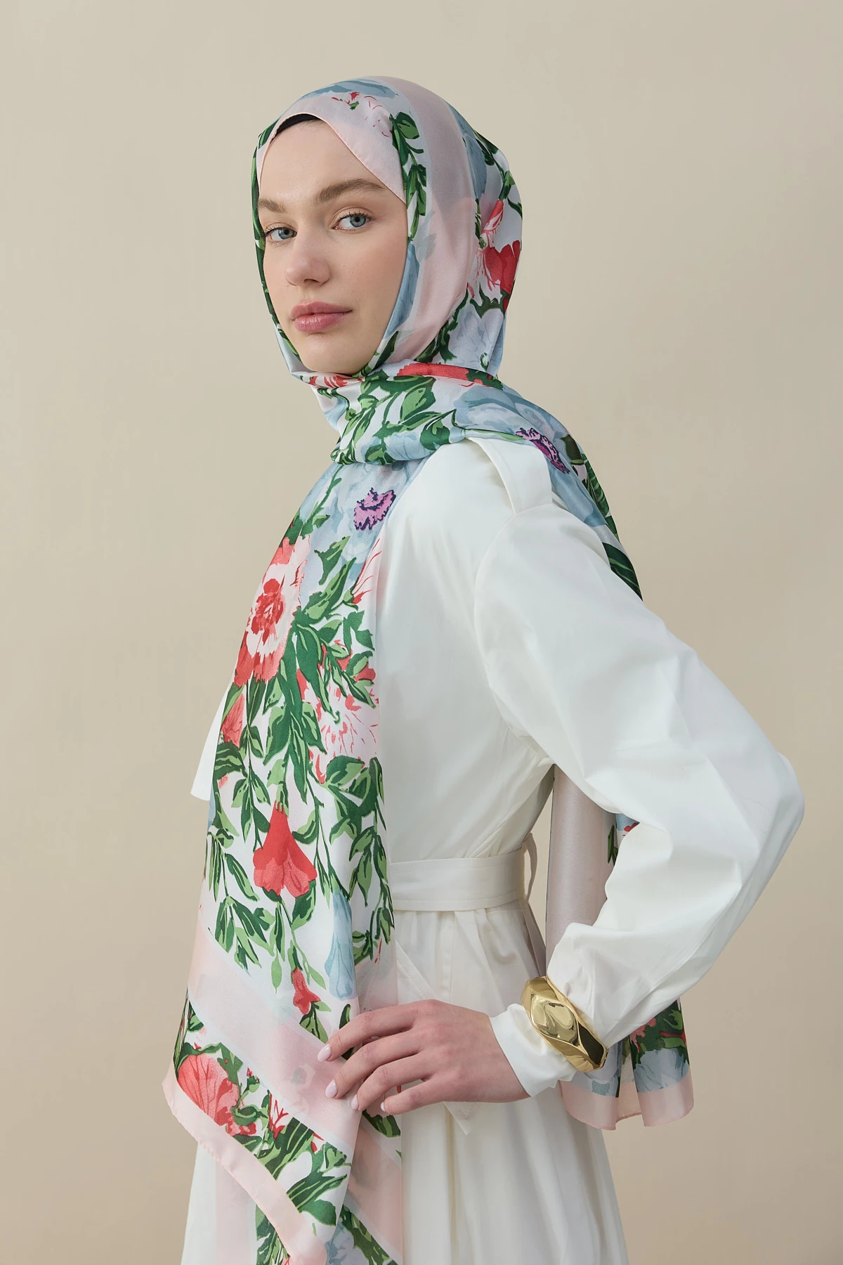 Roselle Vual İpek Şal