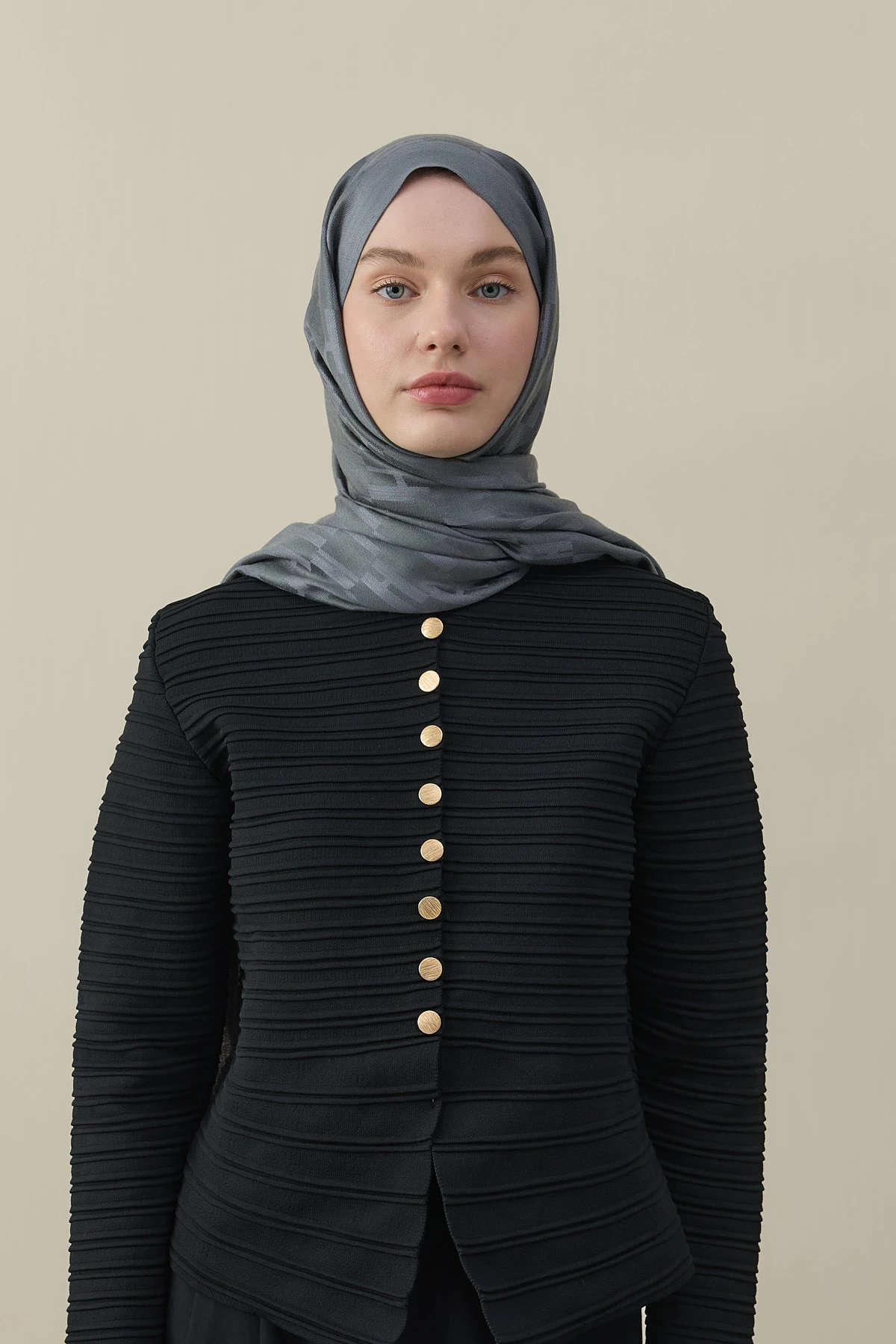 H Desen Kaşmir İpek Şal - Antrasit