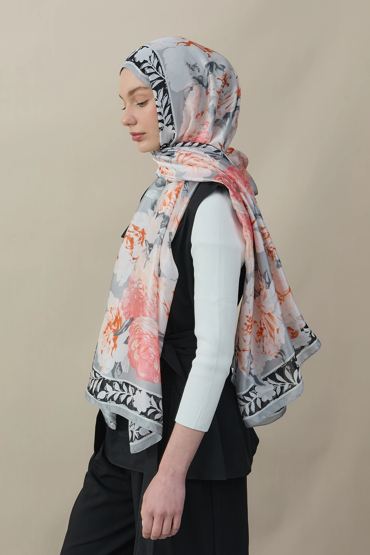 Gül Desen İpek Vual Şal