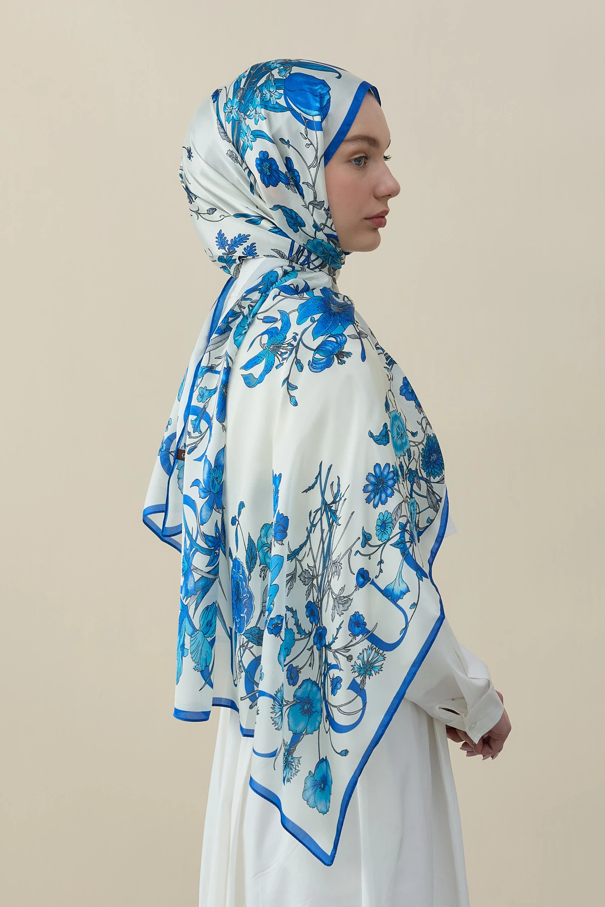 Flora Luxe Vual İpek Şal