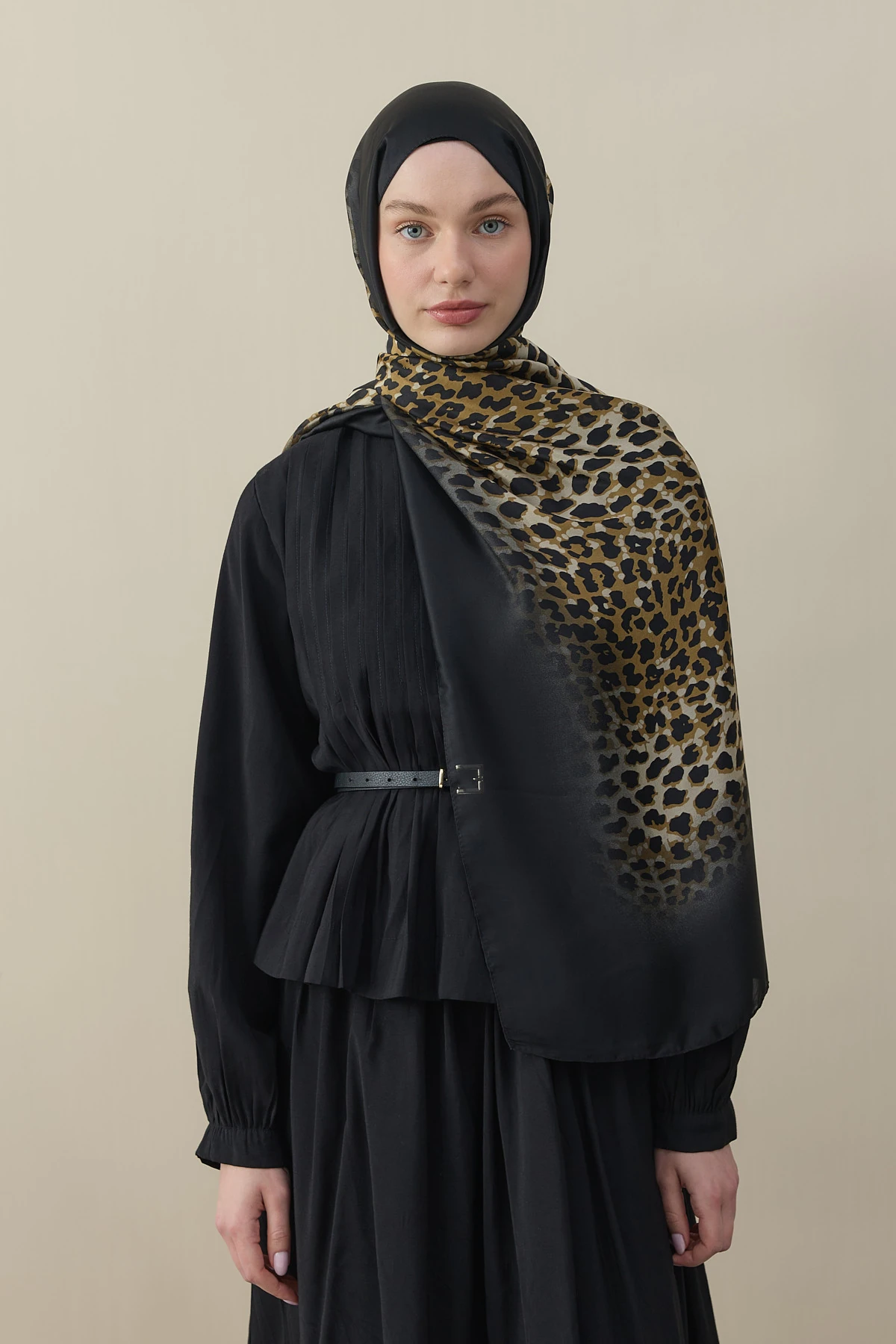 Degrade Leopar Desen Şal