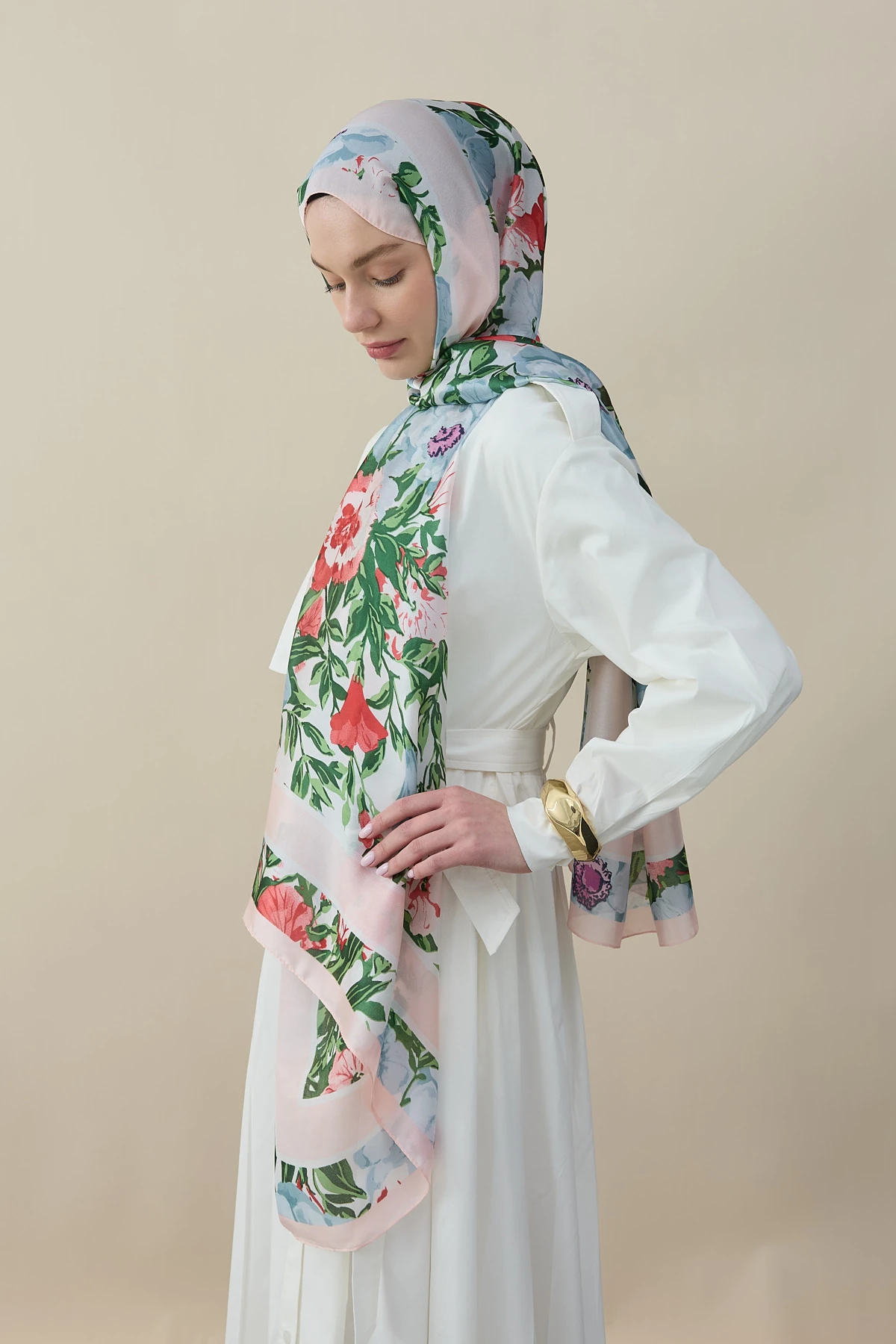 Roselle Vual İpek Şal