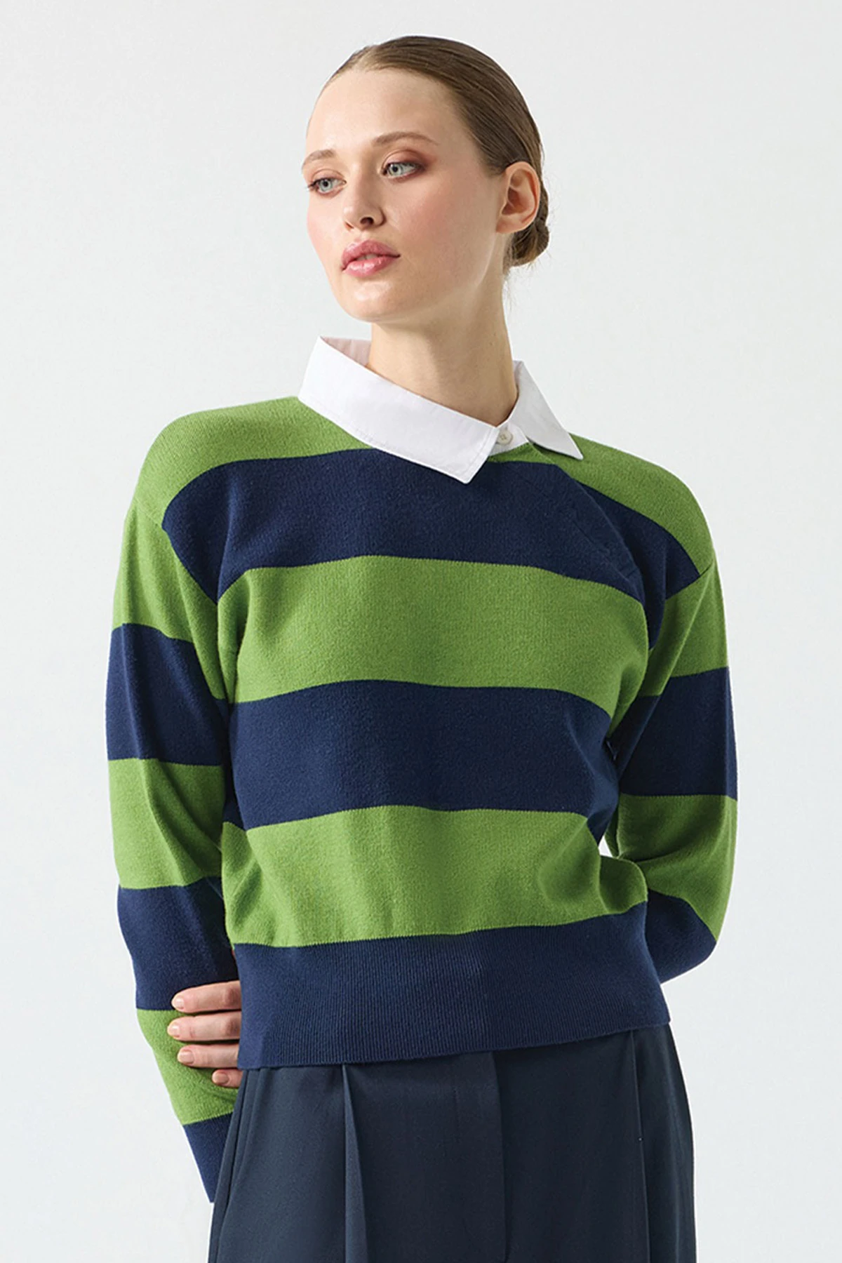 UNIQUE UW261031 POLO YAKA ÇİZGİLİ TRİKO