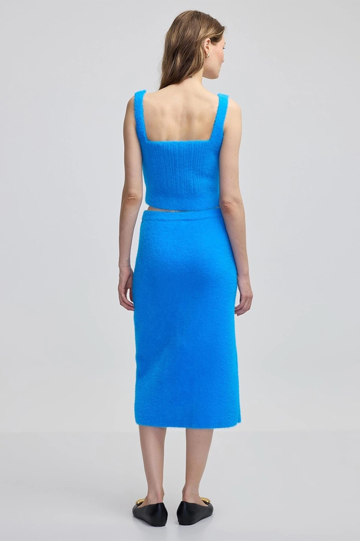 IPEKYOL IW6240004130 Pelüş dokulu midi etek