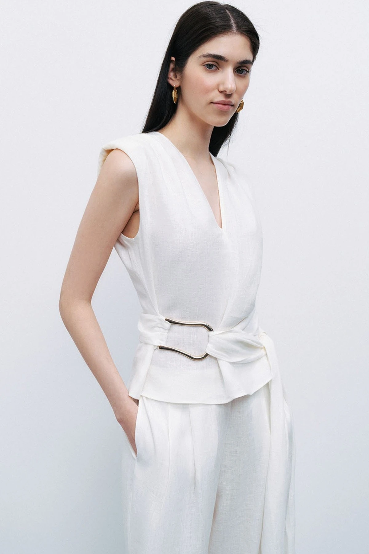 NOCTURNE N25YN6155 Bel Aksesuar Detaylı Bluz