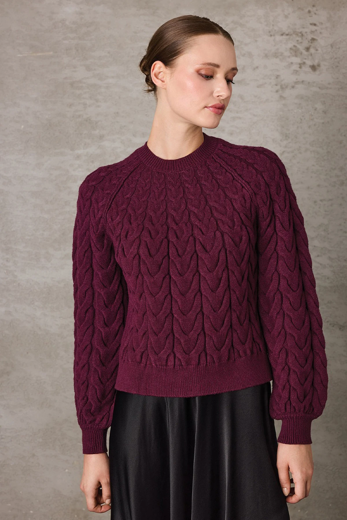 UNIQUE UW261023 ÖRGÜ DETAYLI YARIM BALIKÇI TRİKO