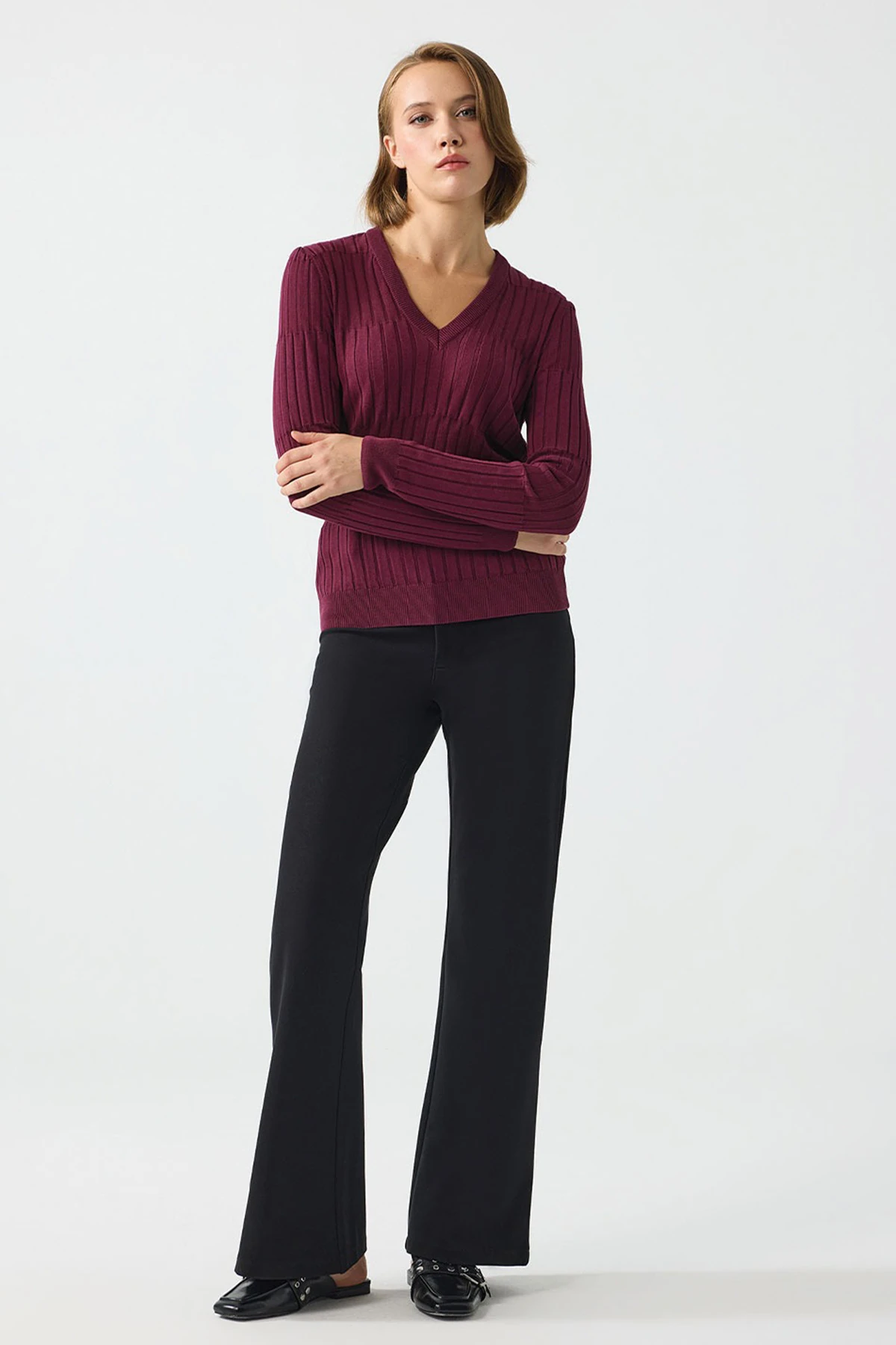 UNIQUE UW264024 BELİ KEMER DETAYLI TAYT PANTOLON