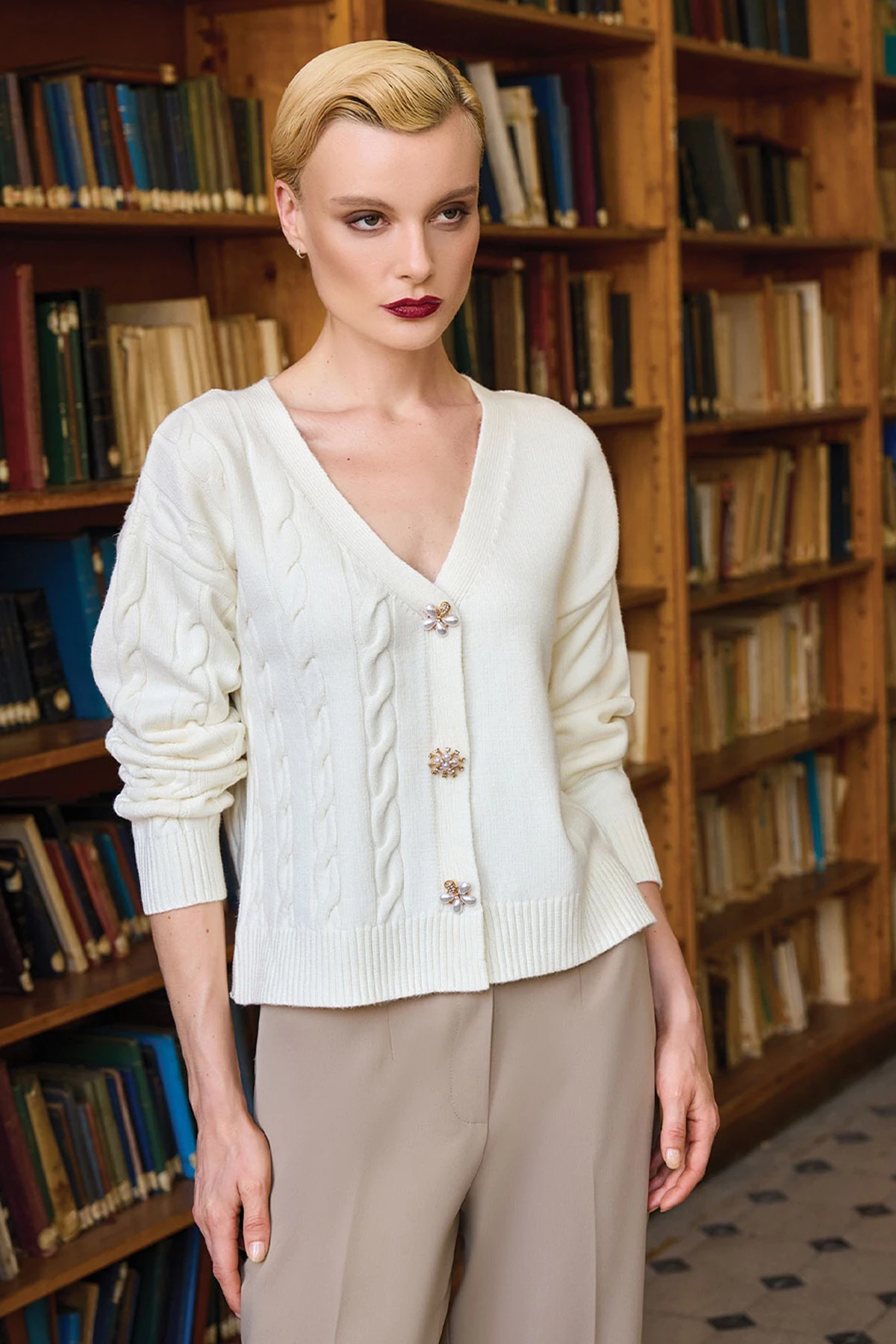 UNIQUE UW261021 DÜĞME DETAYLI TRİKO HIRKA