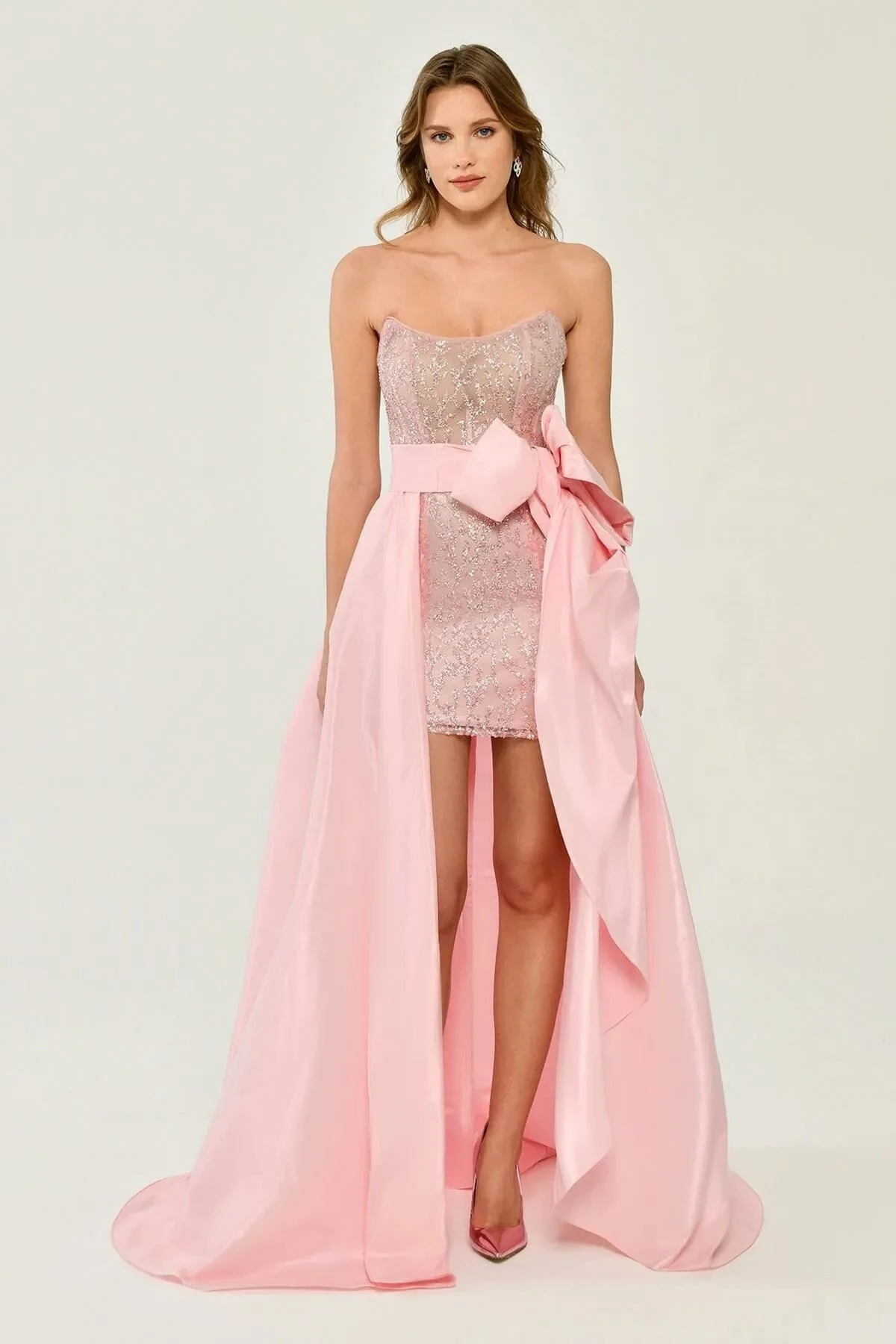 ALFABETA 6253 4 Kombinli Tafta Kumaş Elbise