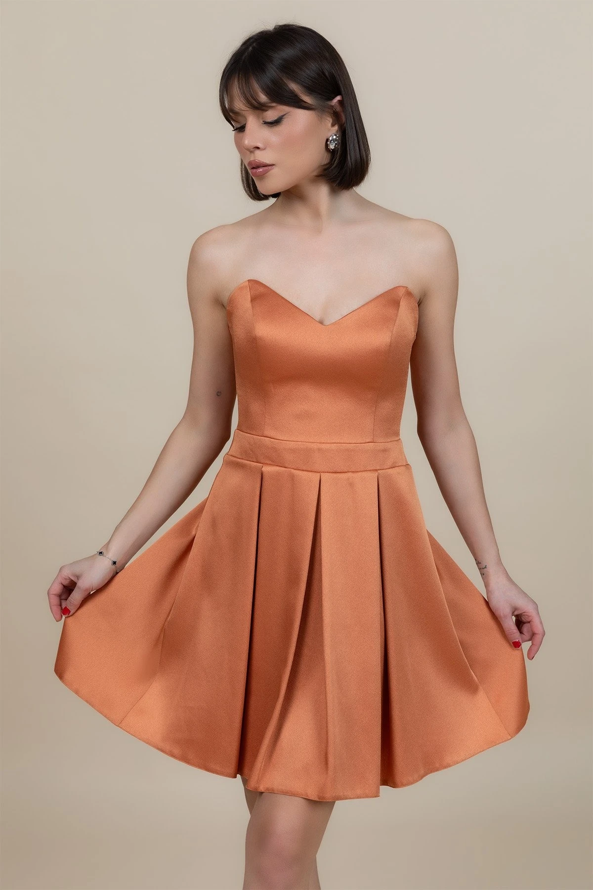 DORİDORCA 1201 KISA ABİYE ELBİSE