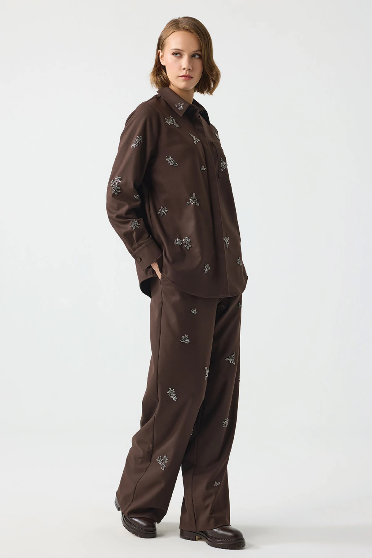 UNIQUE UW264012 NAKIŞ TAŞ İŞLEMELİ PANTOLON