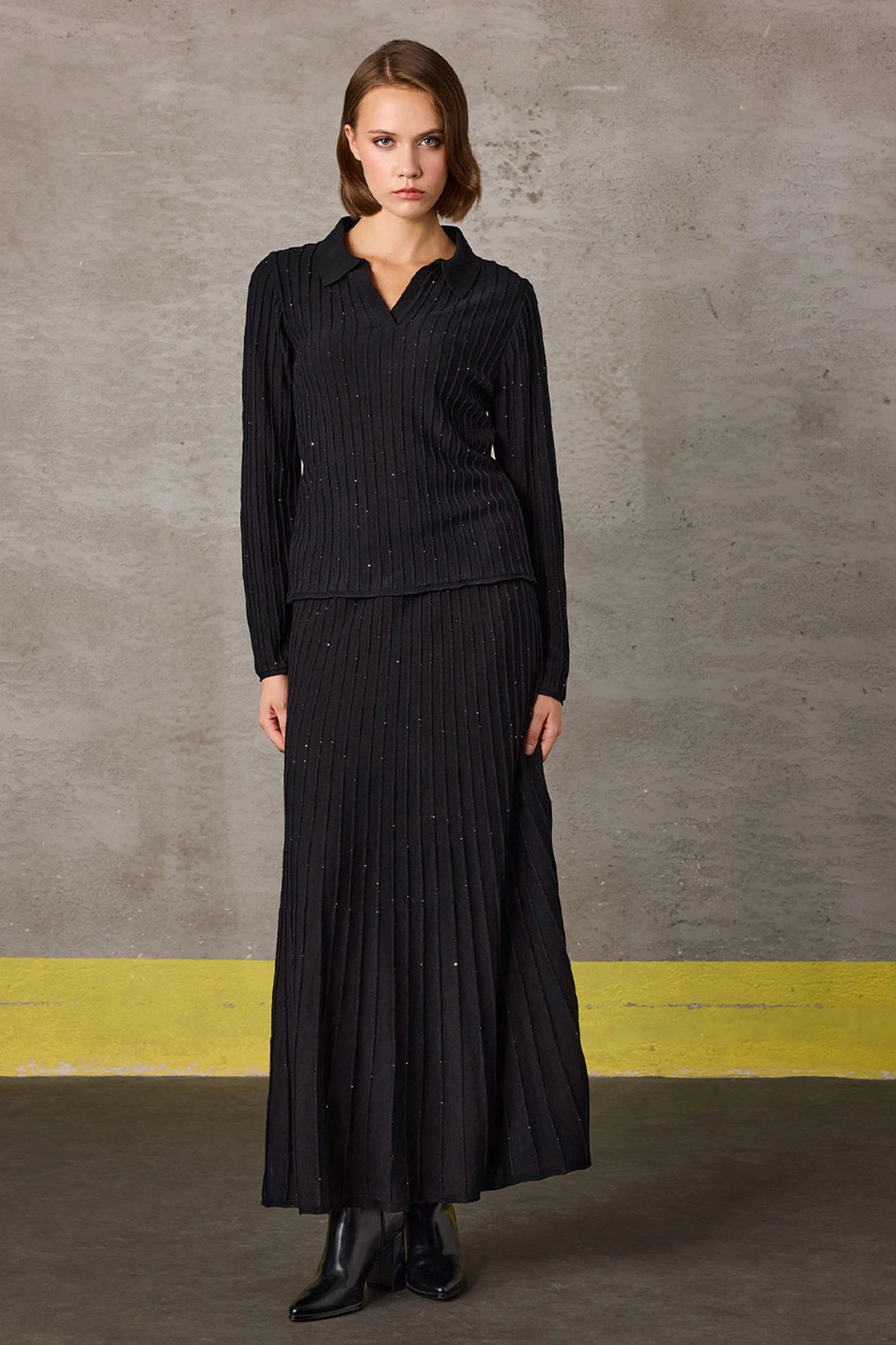 UNIQUE 26K-UW261302 PUL DETAYLI TRİKO ETEK