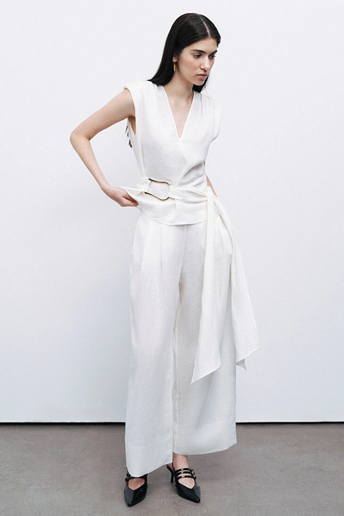 NOCTURNE N25YN6155 Bel Aksesuar Detaylı Bluz