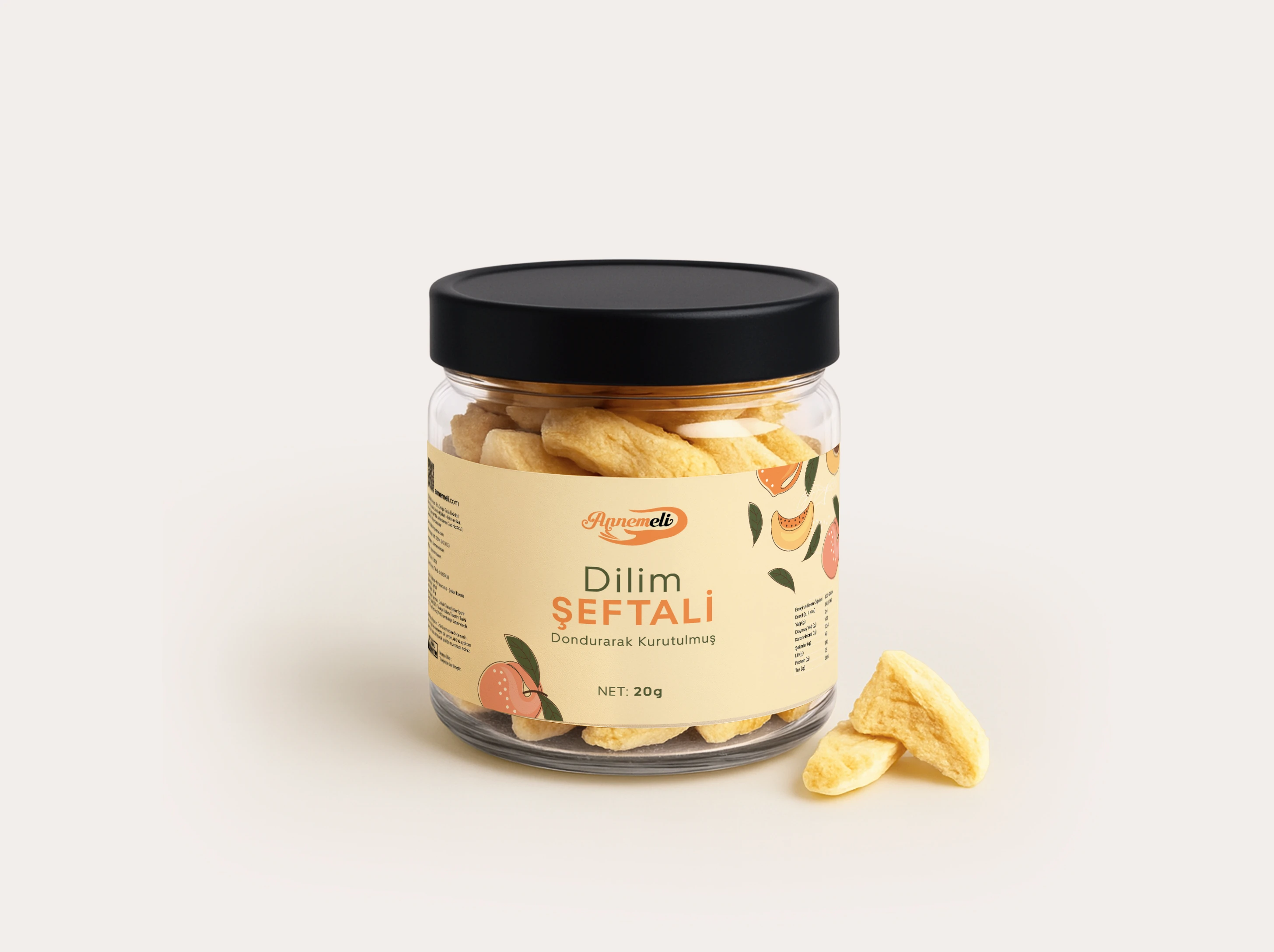 Dilim Şeftali - Dondurarak Kurutulmuş Freeze Dry 20 Gr