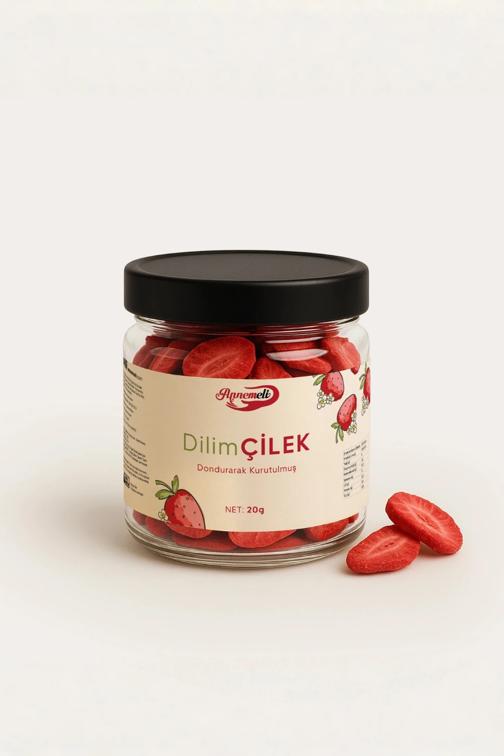 Dilim Çilek - Dondurarak Kurutulmuş Freeze Dry 20 Gr