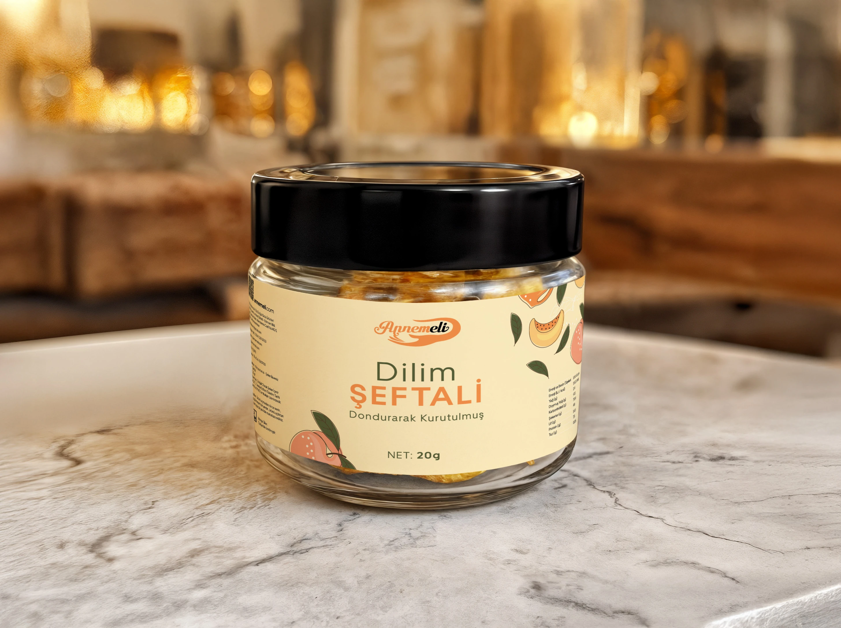 Dilim Şeftali - Dondurarak Kurutulmuş Freeze Dry 20 Gr