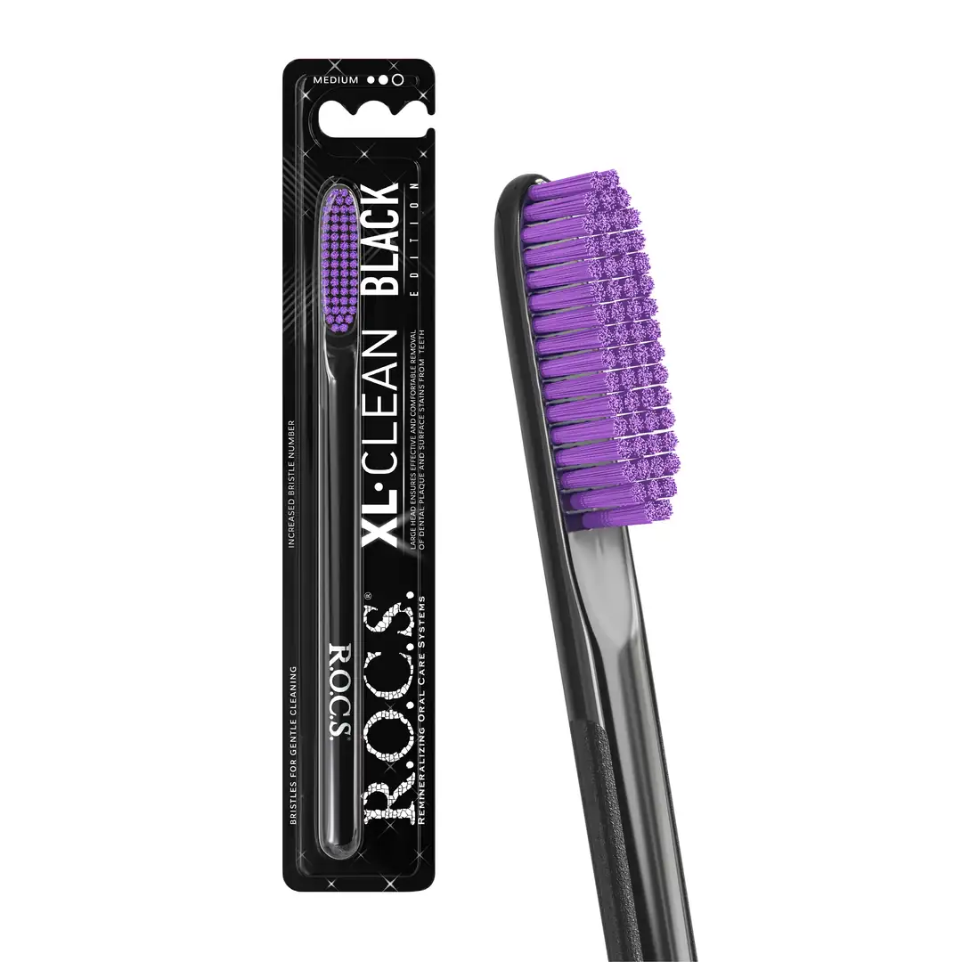 ROCS XL Clean Black Diş Fırçası-Orta
