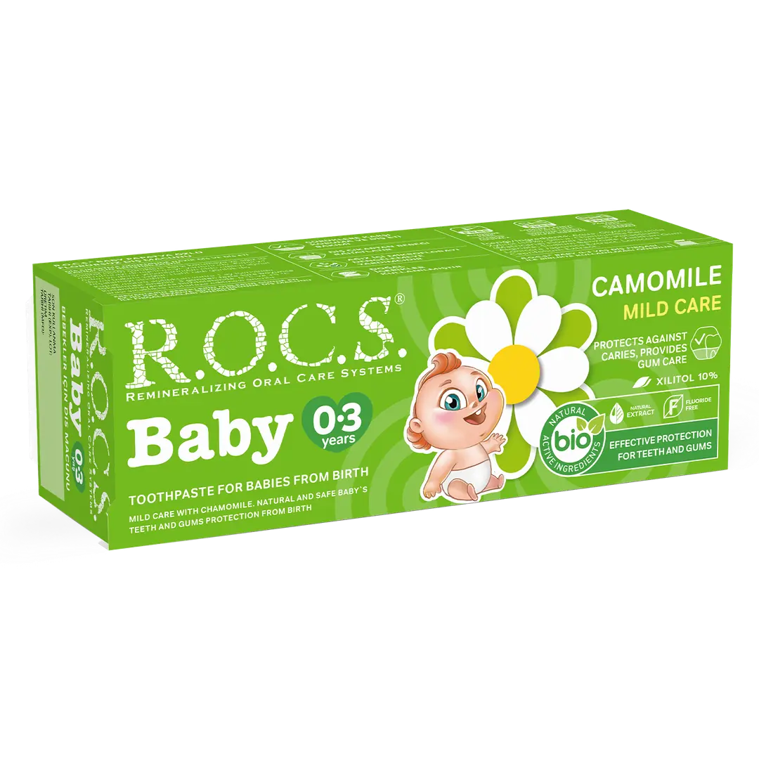 ROCS Baby 0-3 Yaş Papatya Özlü Florürsüz Diş Macunu 45gr