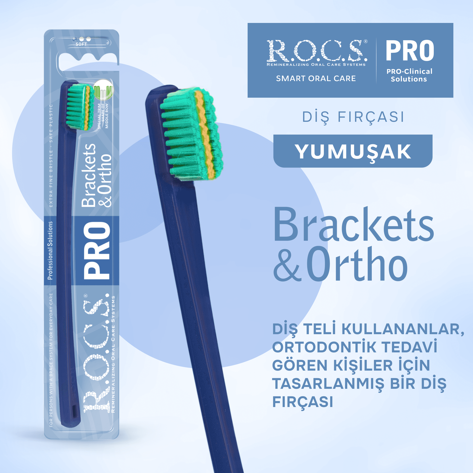 R.O.C.S. PRO Ortho&Brackets Ortodonti Diş Fırçası - Yumuşak