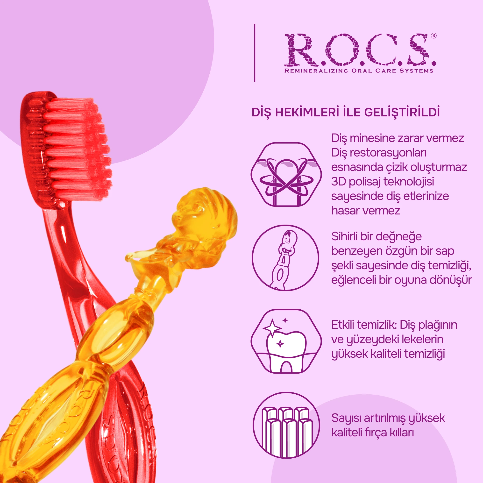 ROCS Kids 3-7 Yaş Çocuk Diş Fırçası - Yumuşak