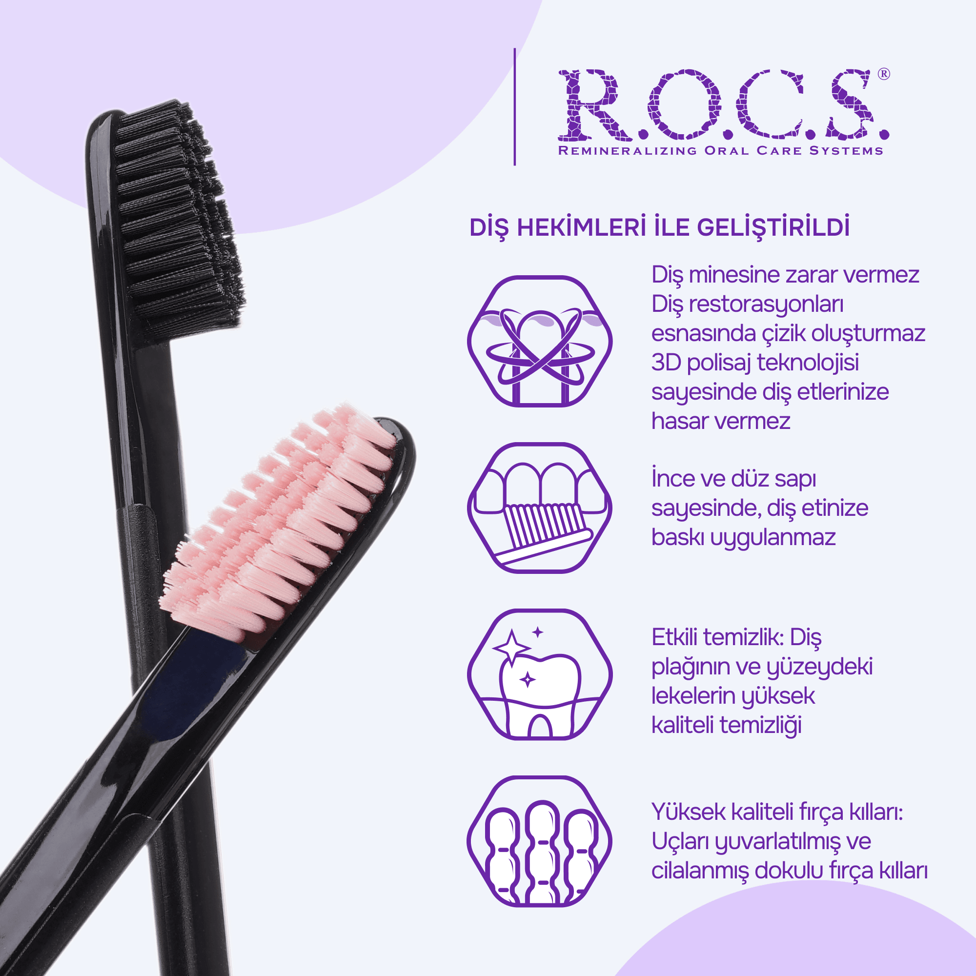 R.O.C.S. Black Edition Özel Kıl Dokulu Diş Fırçası - Orta Sert