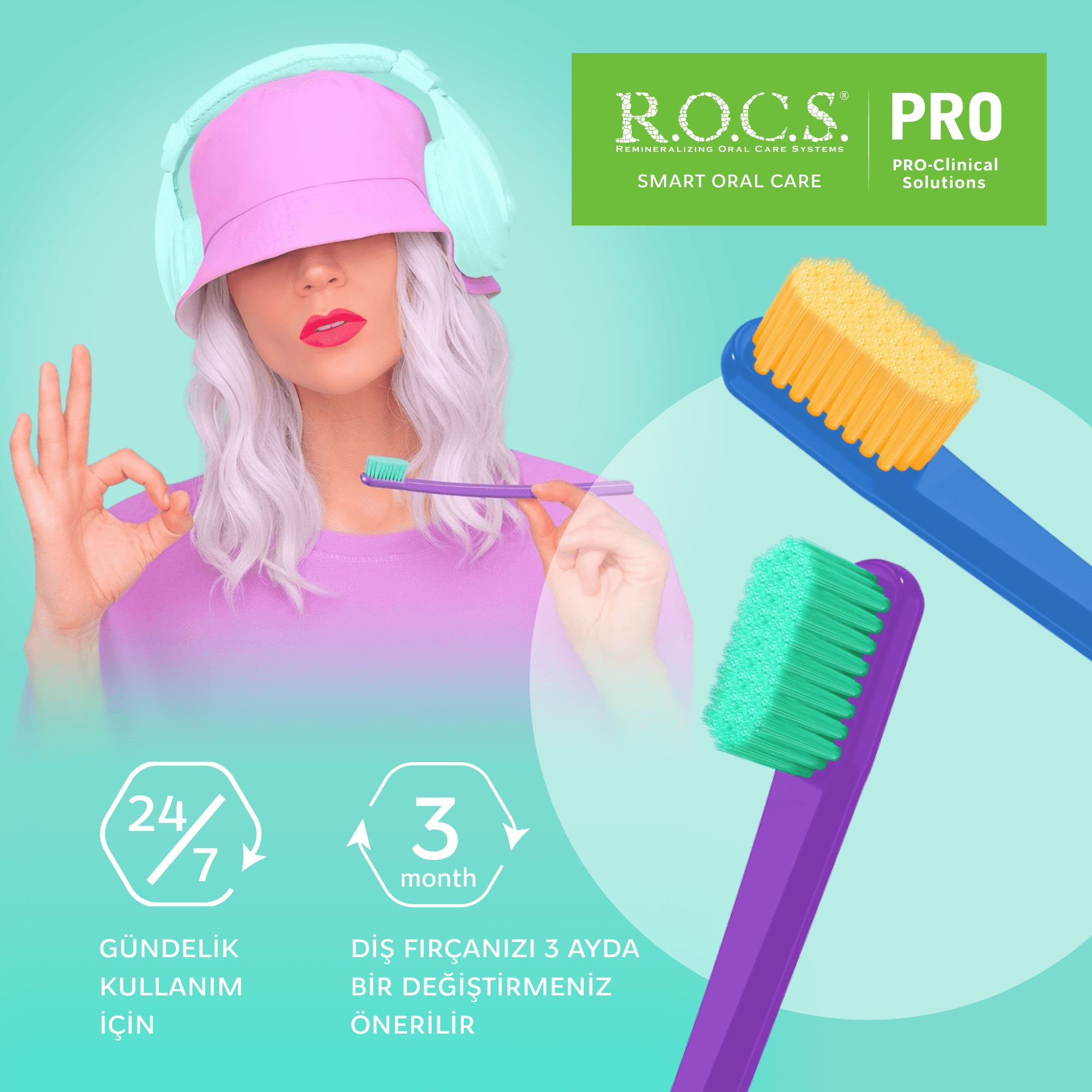 R.O.C.S. PRO Colors 5940 Diş Fırçası - Orta Sert