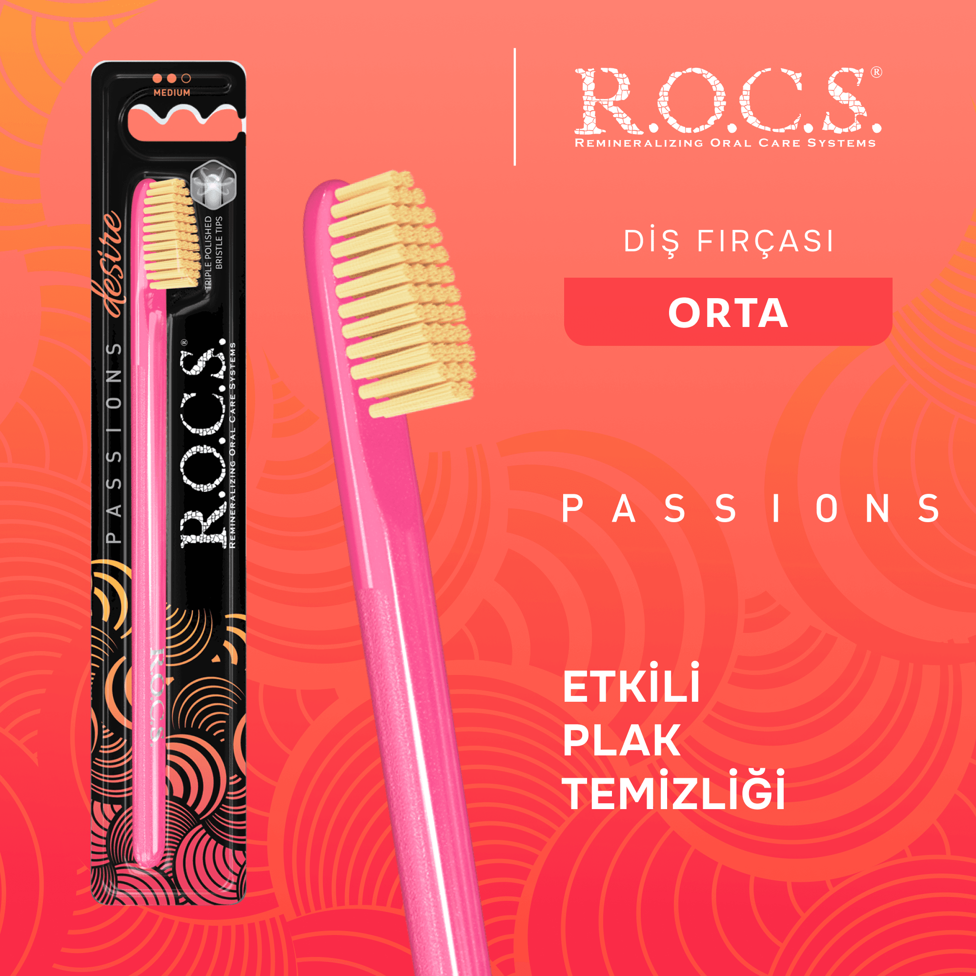 R.O.C.S. Passions Özel Kıl Dokulu Diş Fırçası - Orta Sert