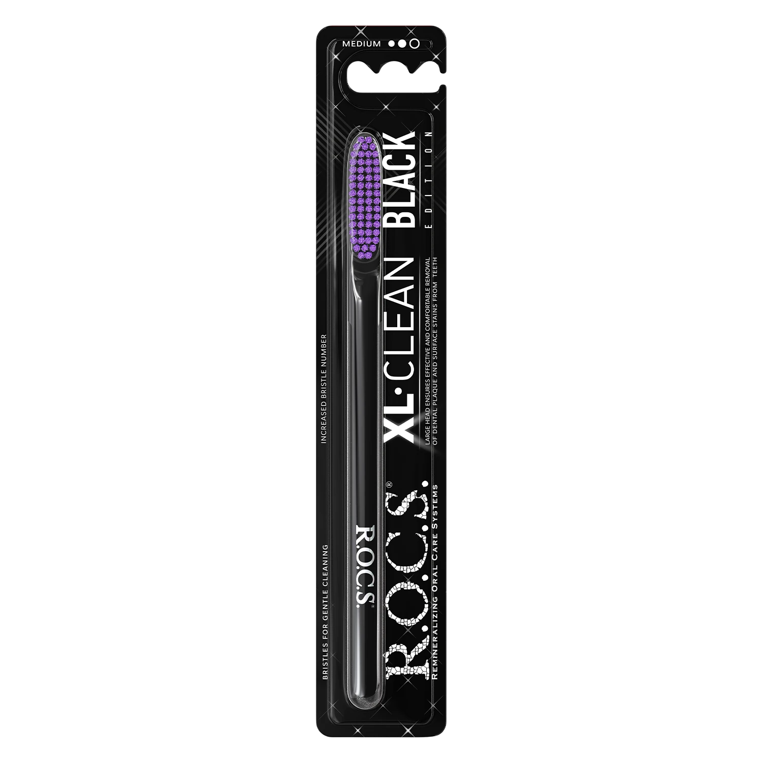 XL Clean Black Orta Diş Fırçası | ROCS