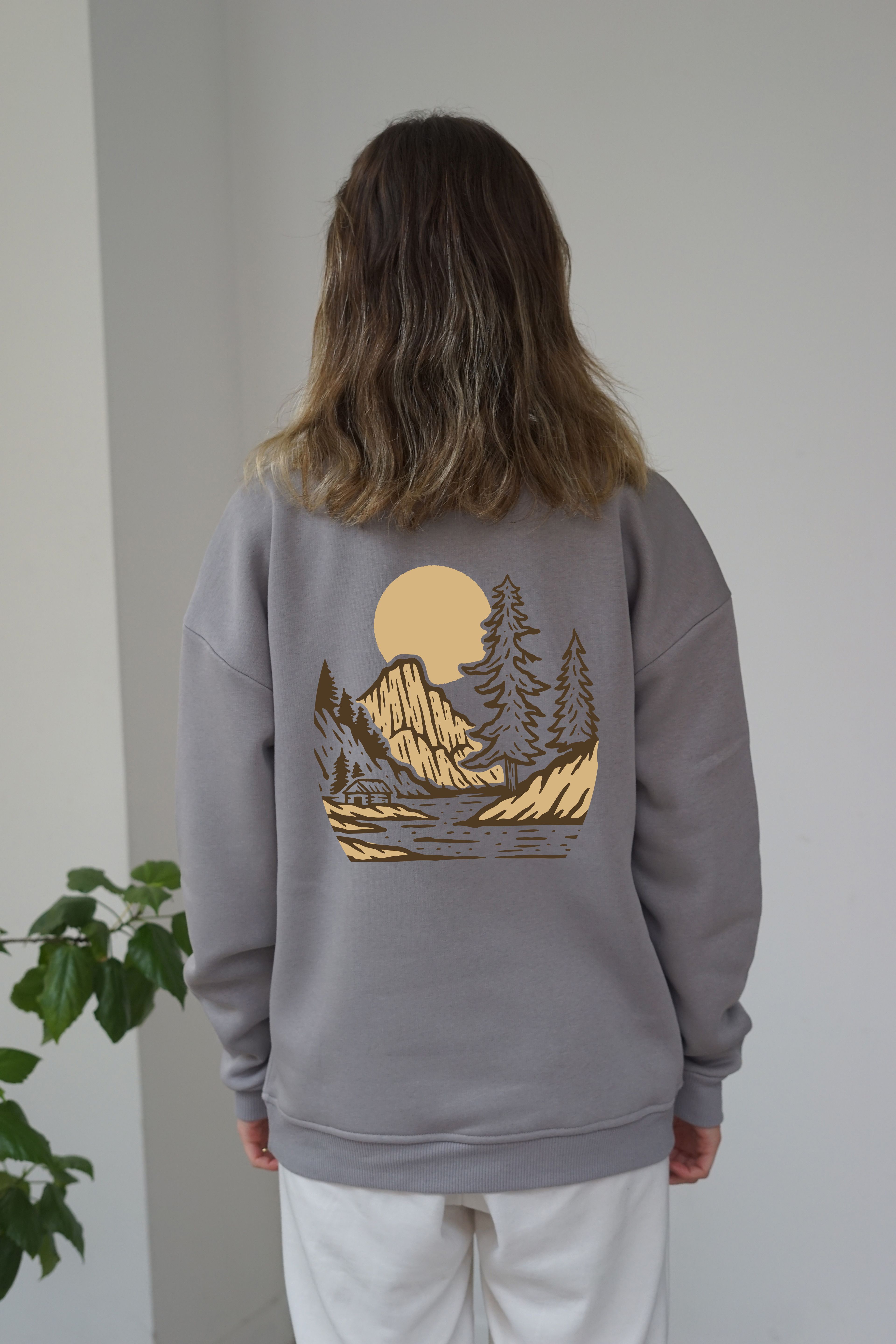 Unisex Adventure Baskili Sweatshirt - Gri