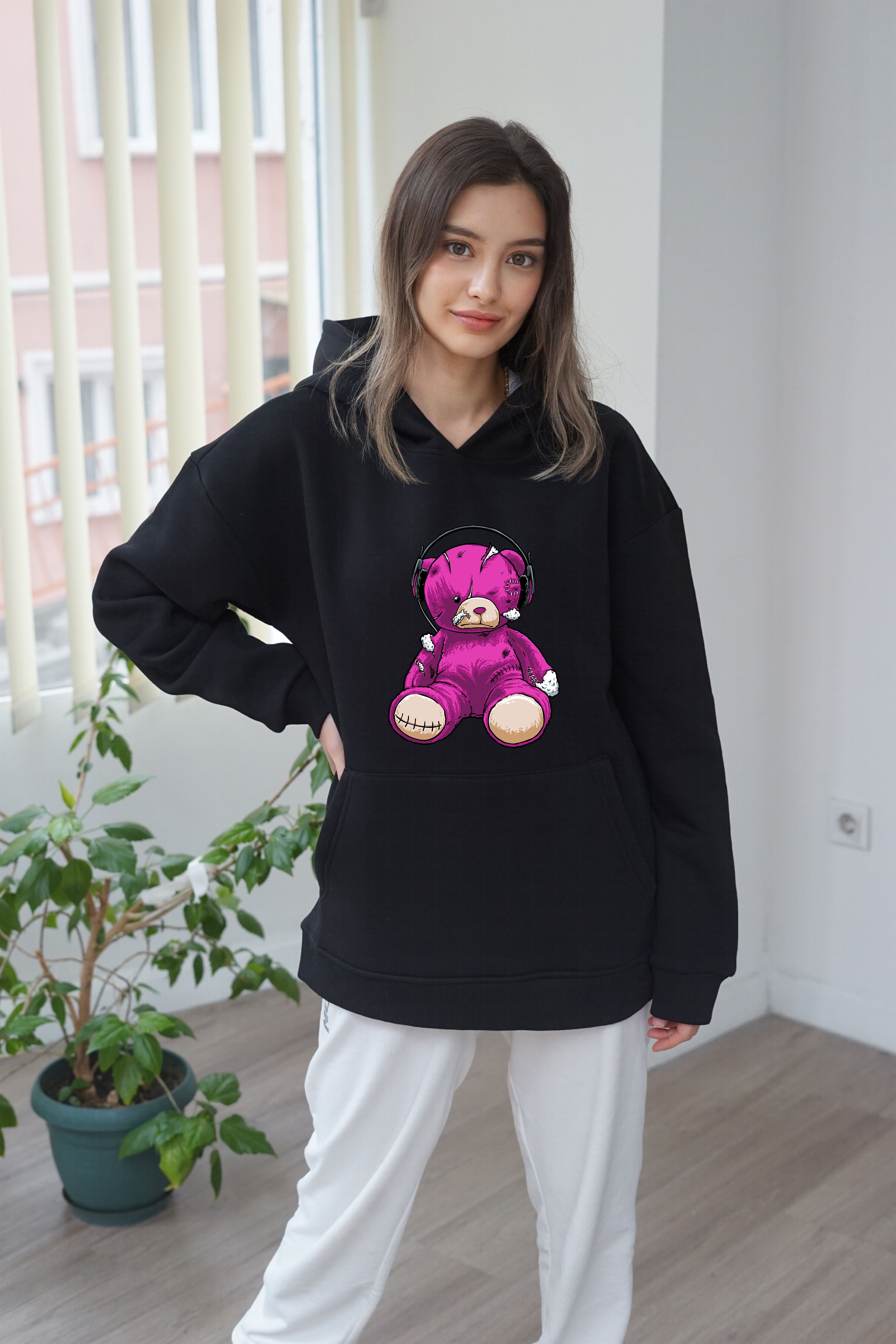 Unisex Purple Bear Baskili Hoddie