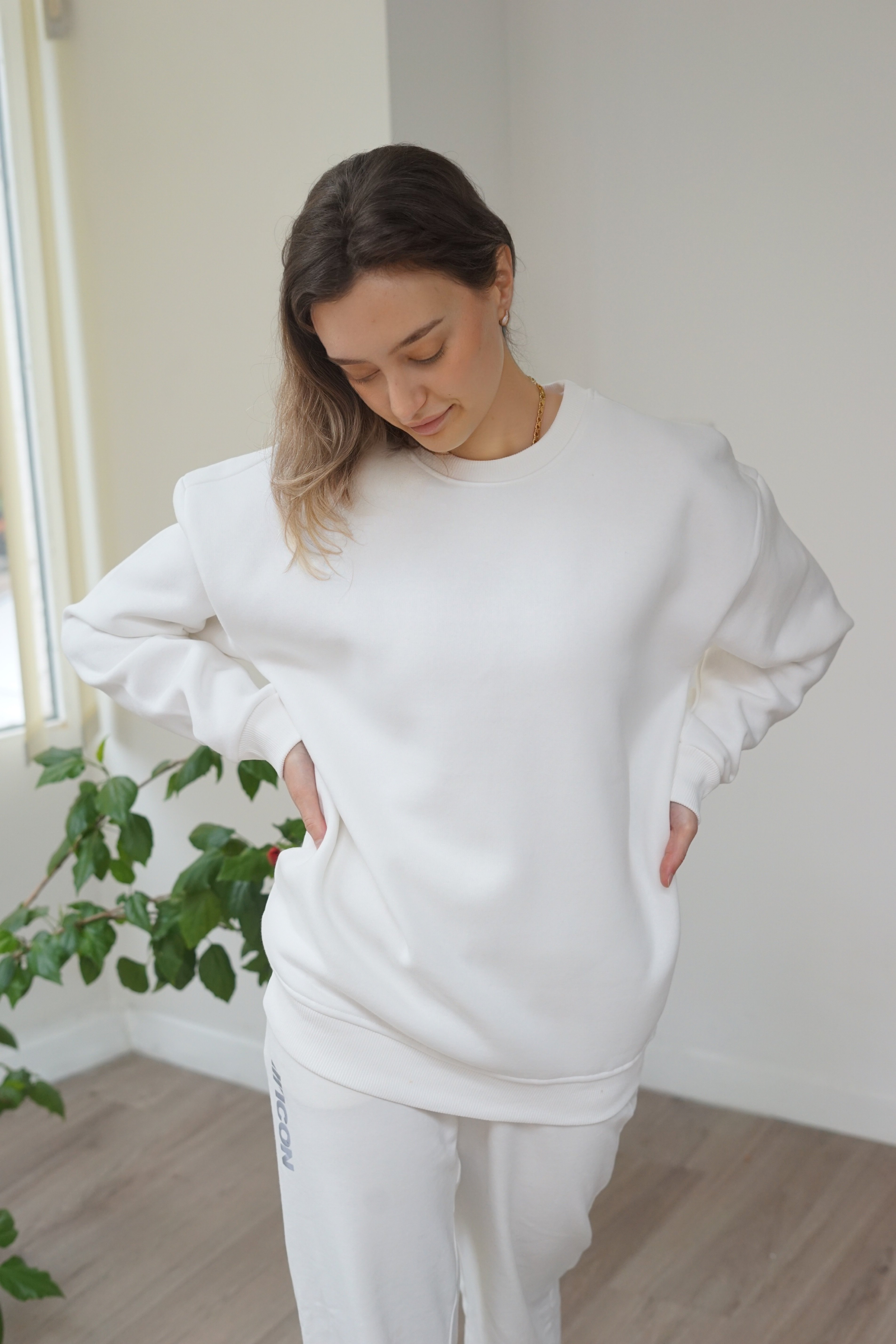 Unisex Basic Sweatshirt - Beyaz