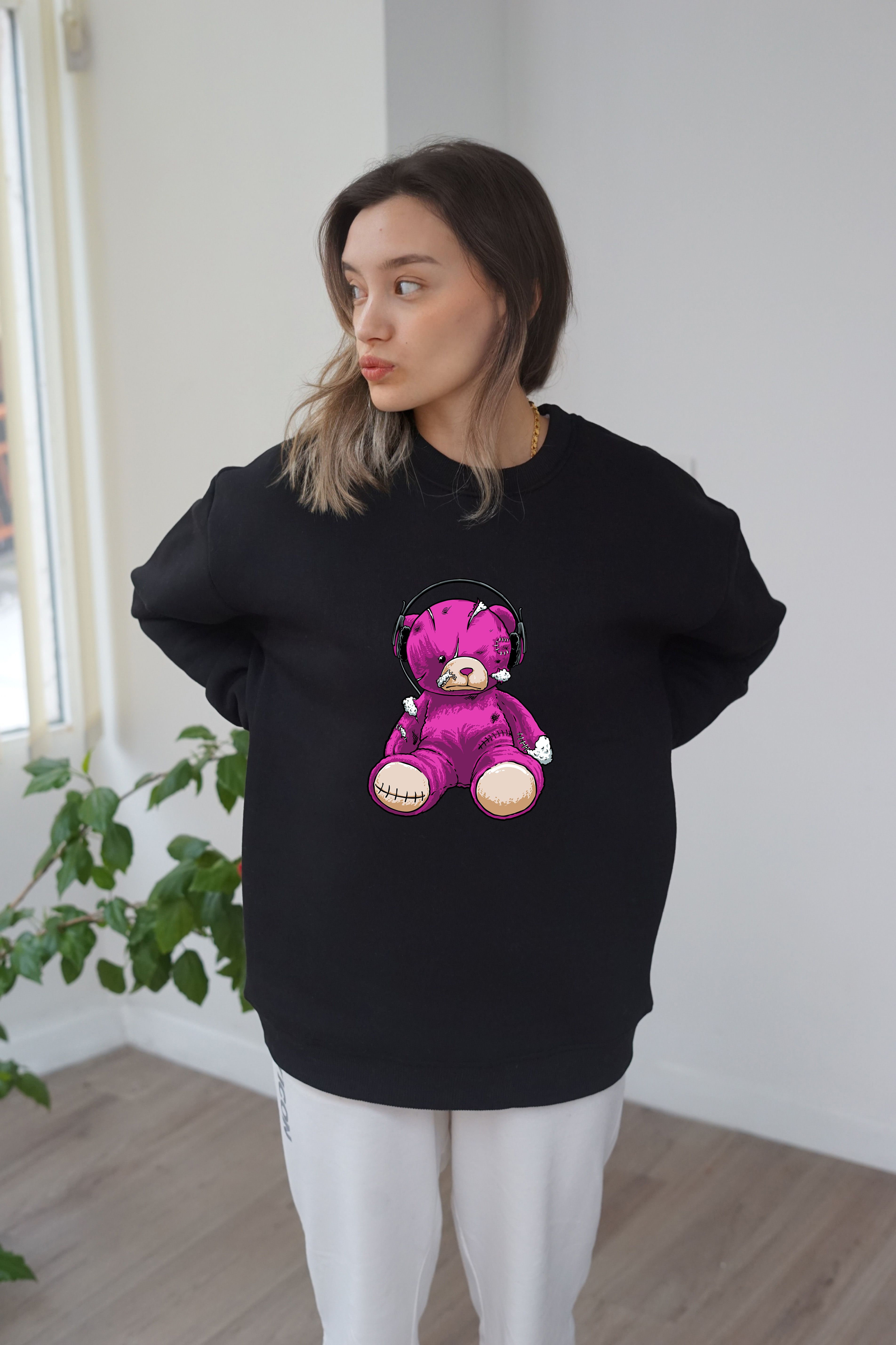 Unisex Purple Bear Baskili Sweatshirt