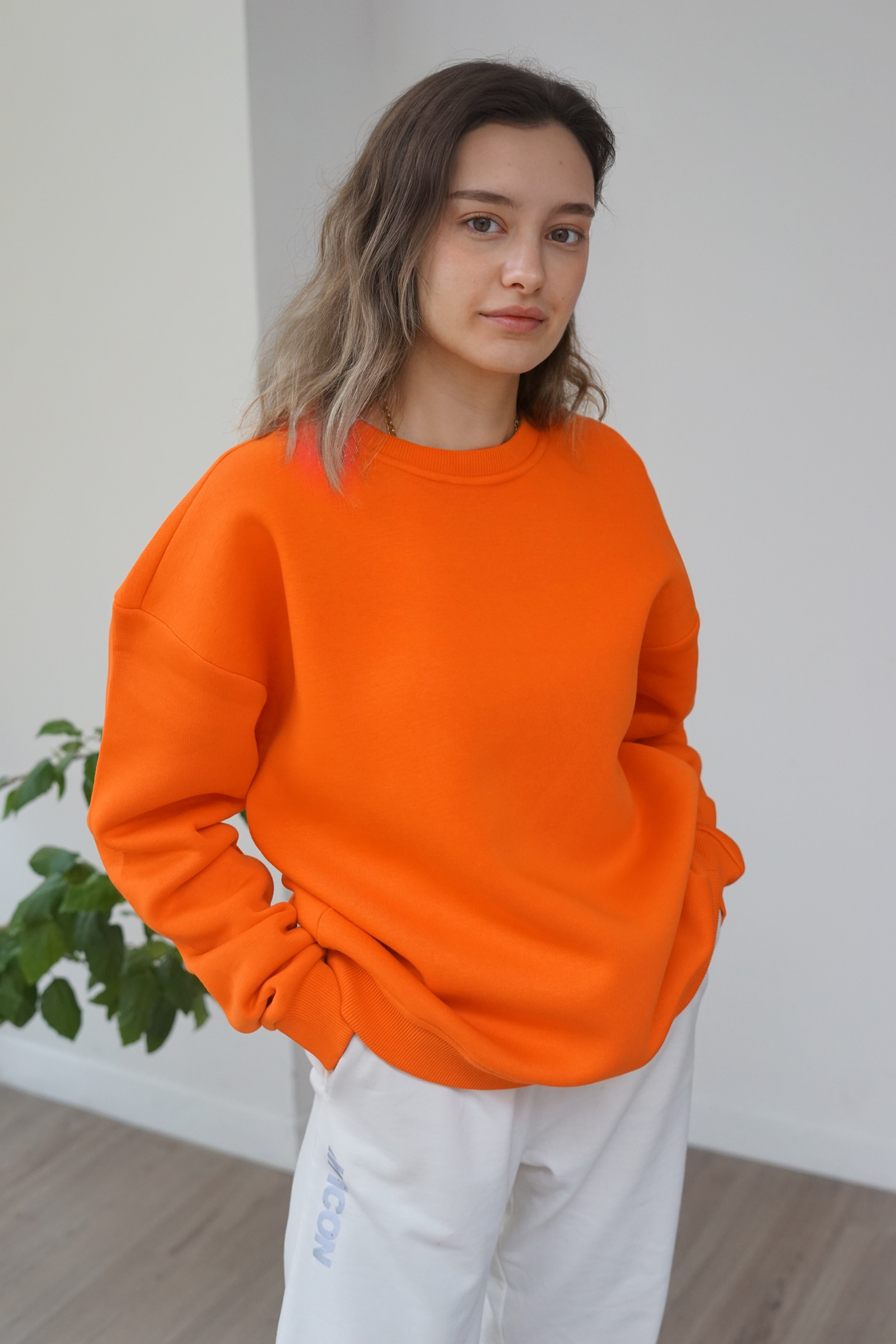 Unisex Basic Sweatshirt - Turuncu