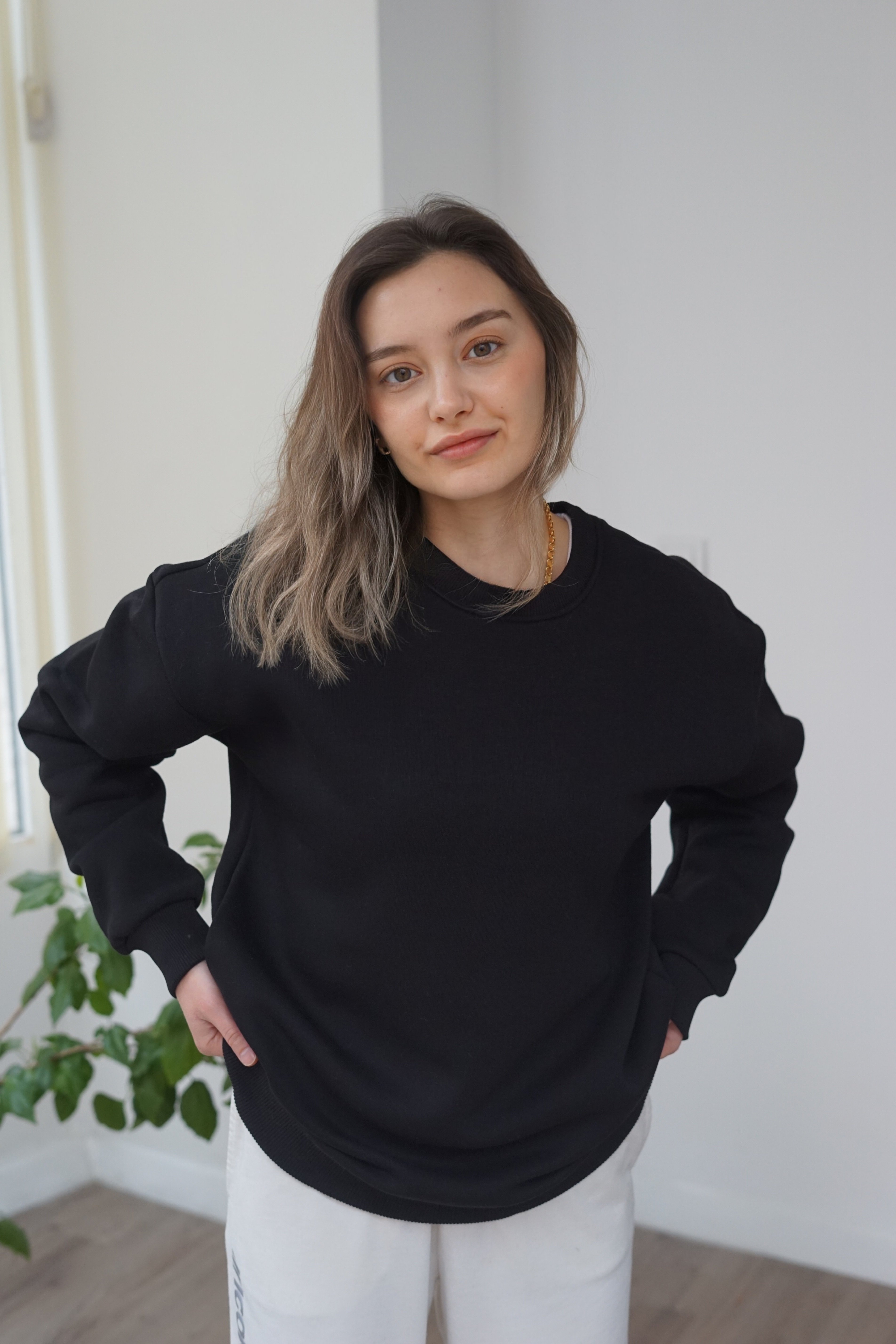 Unisex Basic Sweatshirt - Siyah